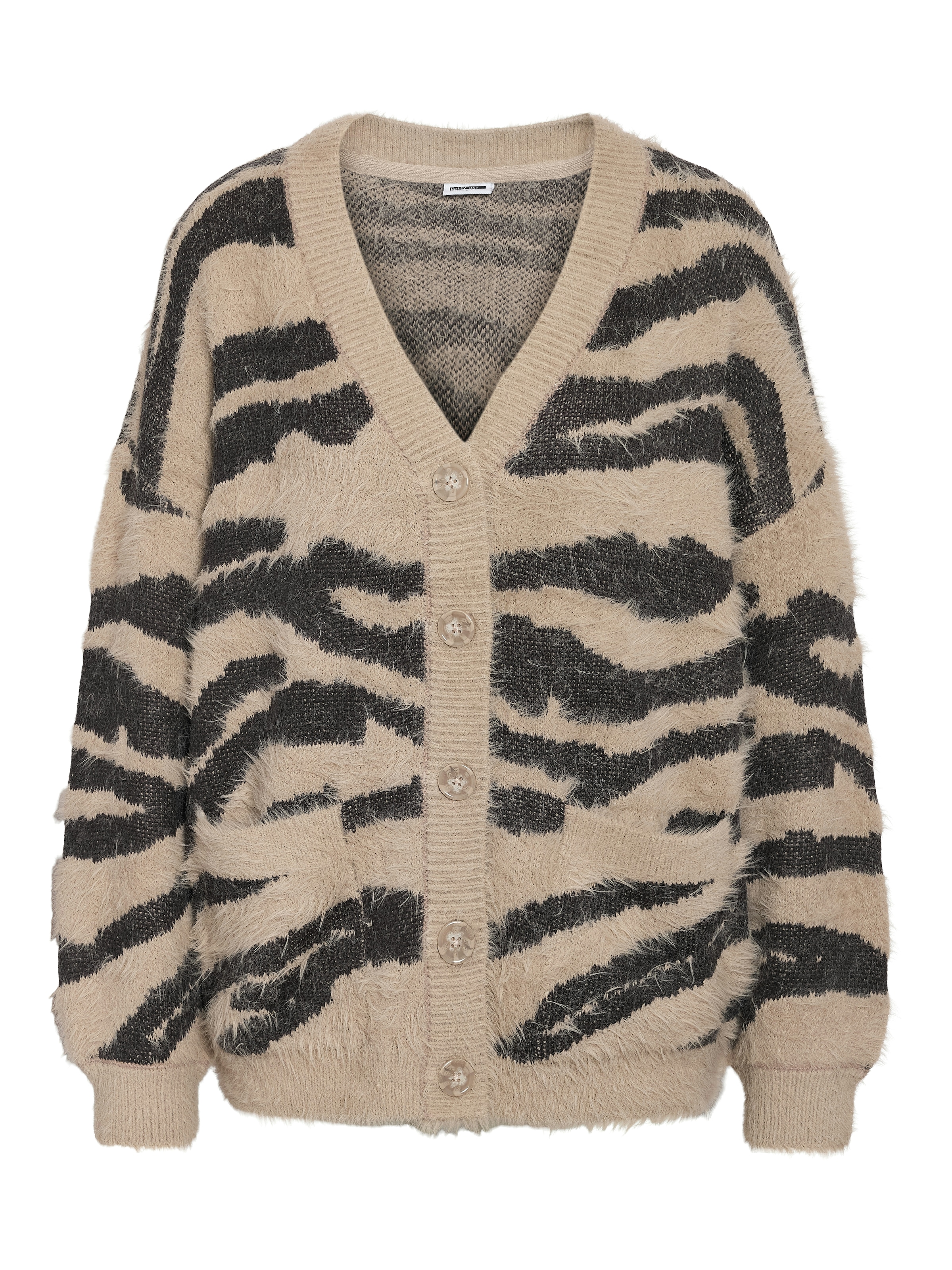 Noisy may Strickjacke »NMFLYNN L/S V-NECK KNIT CARDIGAN NOOS« Materialmix, loose fit