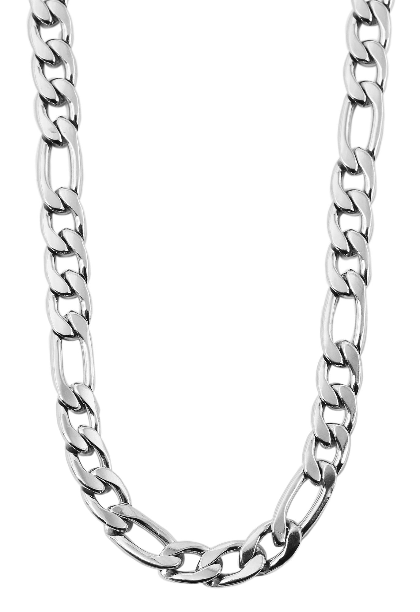 Adelia´s Gliederkette »Unisex Halskette ¿ Figarokette aus Edelstahl 43 cm«
