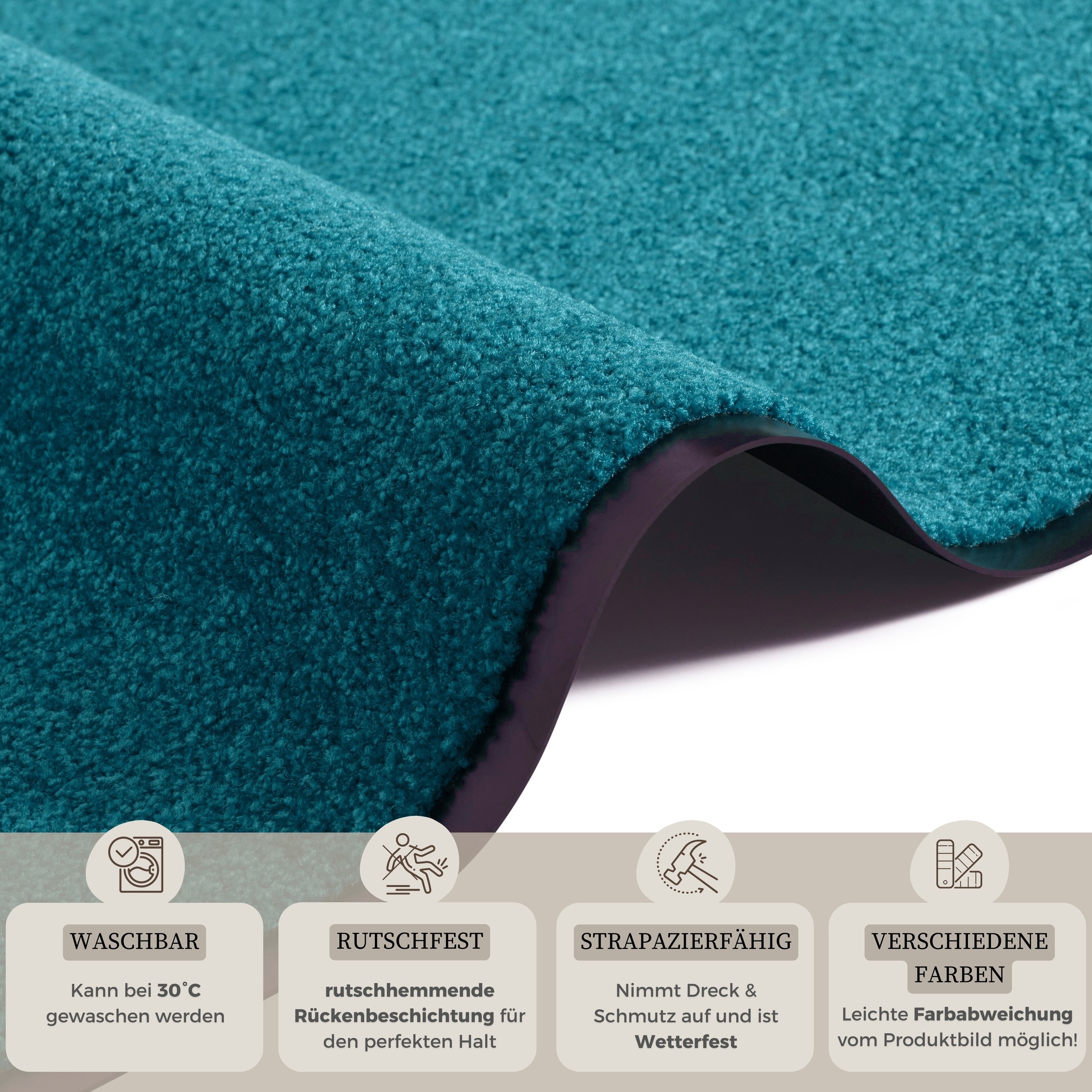 HANSE Home Fußmatte »Wash & Clean«, rechteckig, 7 mm Höhe, Schmutzfangmatte, Türmatte, In- und Outdoor, Teppich, Läufer, waschbar