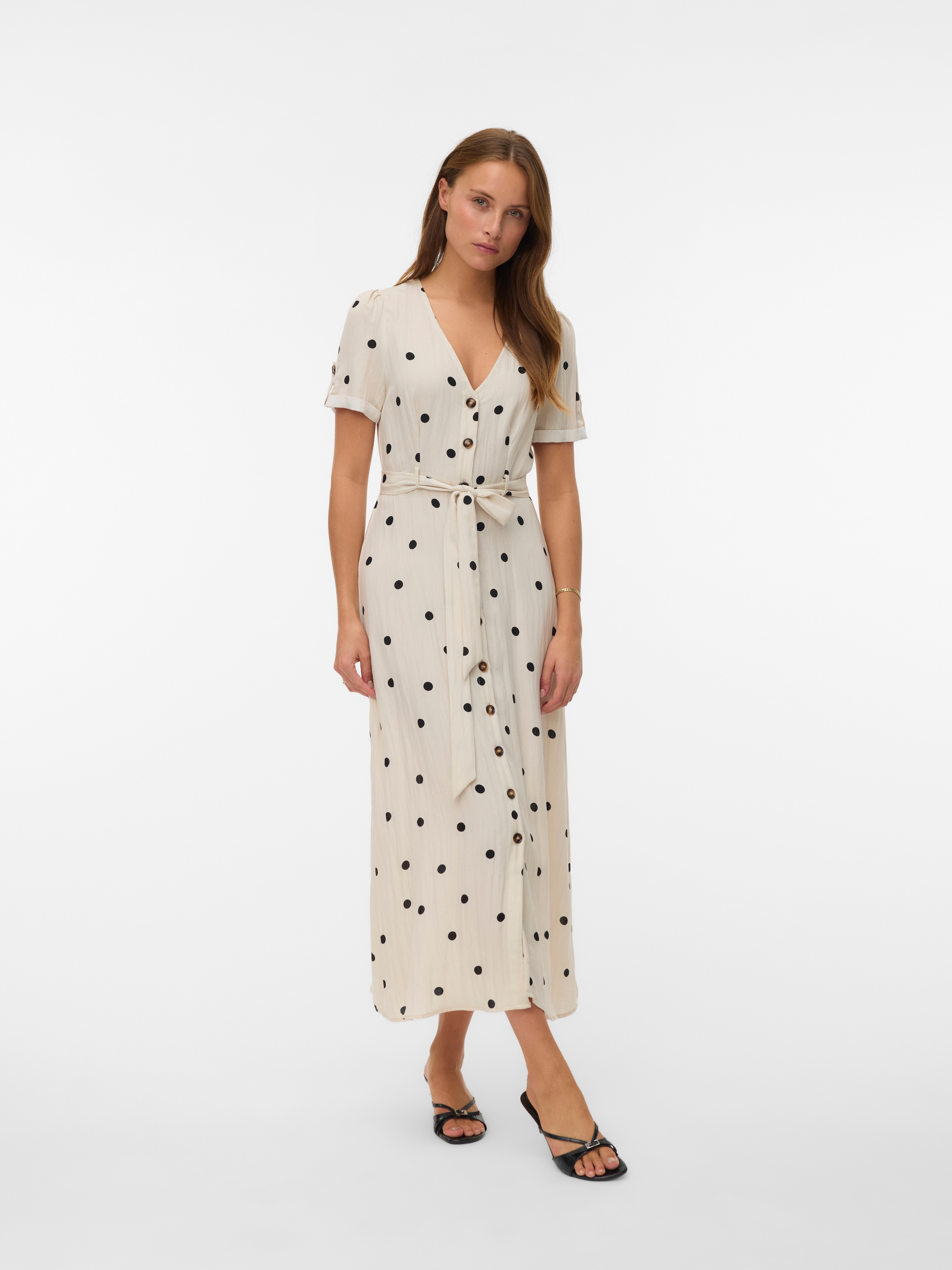Vero Moda Sommerkleid »VMJOAN S/S 7/8 SHIRT DRESS WVN BTQ« Viskosemischung