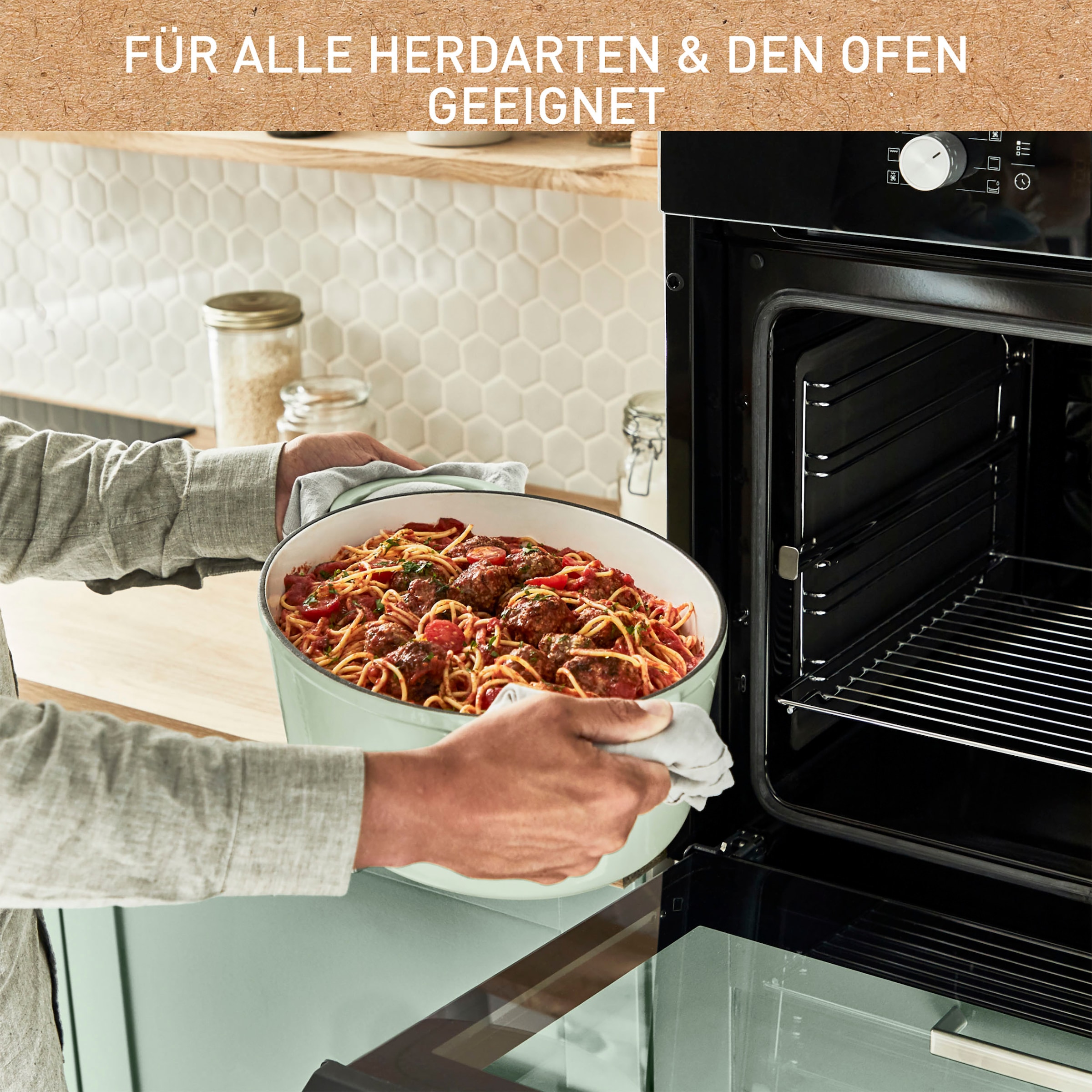 Tefal Bräter »LOV Schmortopf mit Deckel, Ø 34 cm, oval«, Gusseisen, Induktion, für alle Herdarten geeignet, inkl. E-Book