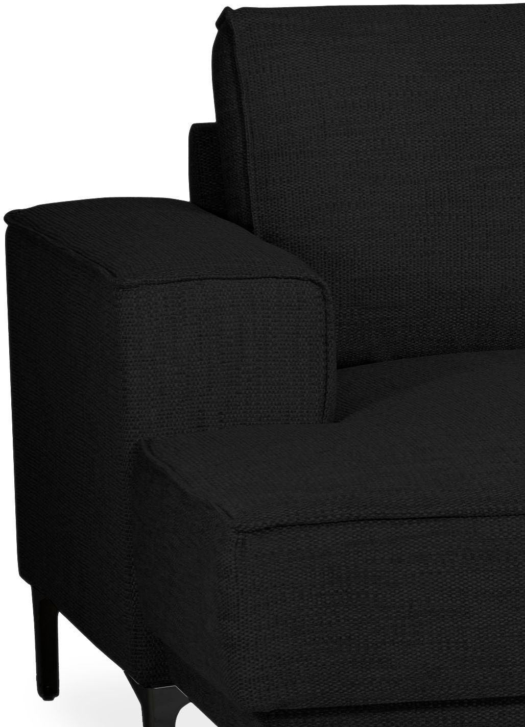 Places of Style Wohnlandschaft »XXL Sofa Oland, Struktur, Flachgewebe, Luxus-Microfaser, Boucle«, U-Form, 345 cm, Wellenunterfederung, Skandi-Design, Metallfüße
