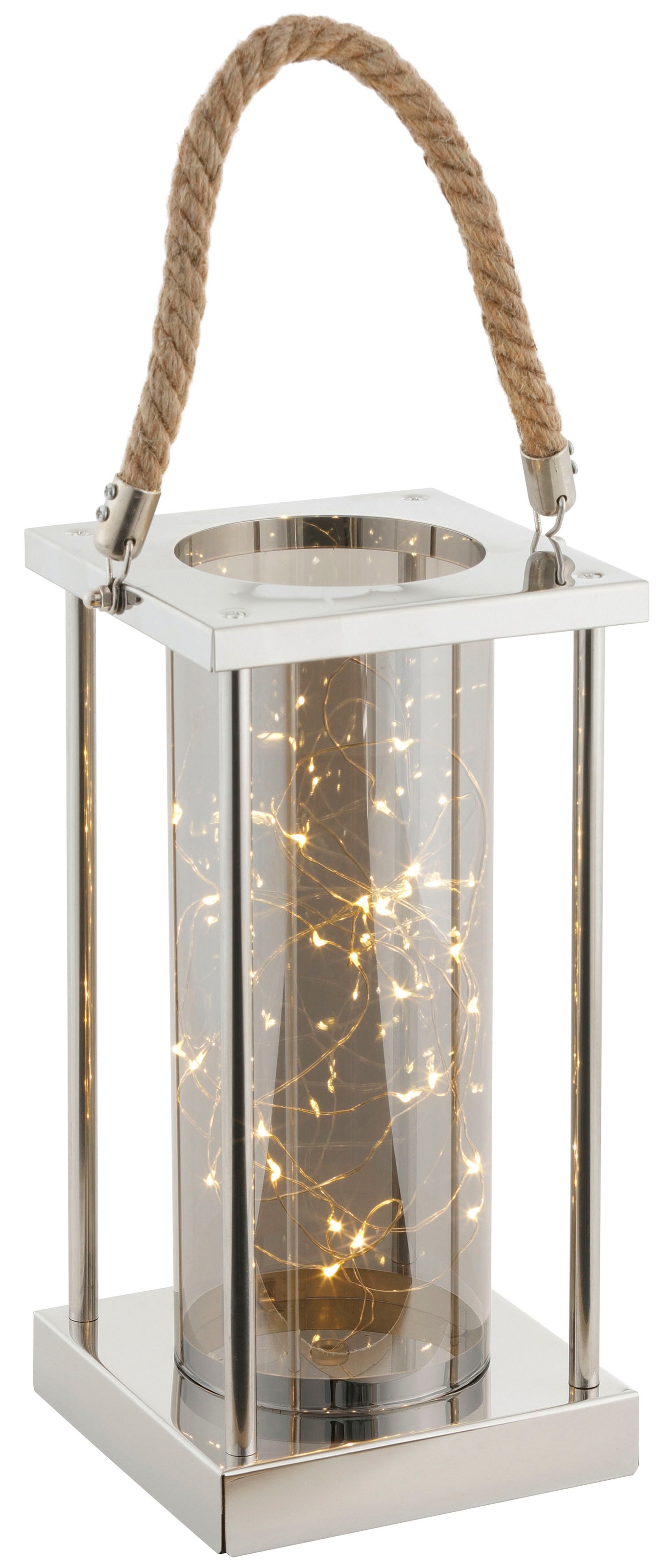RIFFELMACHER & WEINBERGER LED Laterne, mit Kordel aus Metall, Höhe ca. 45 cm