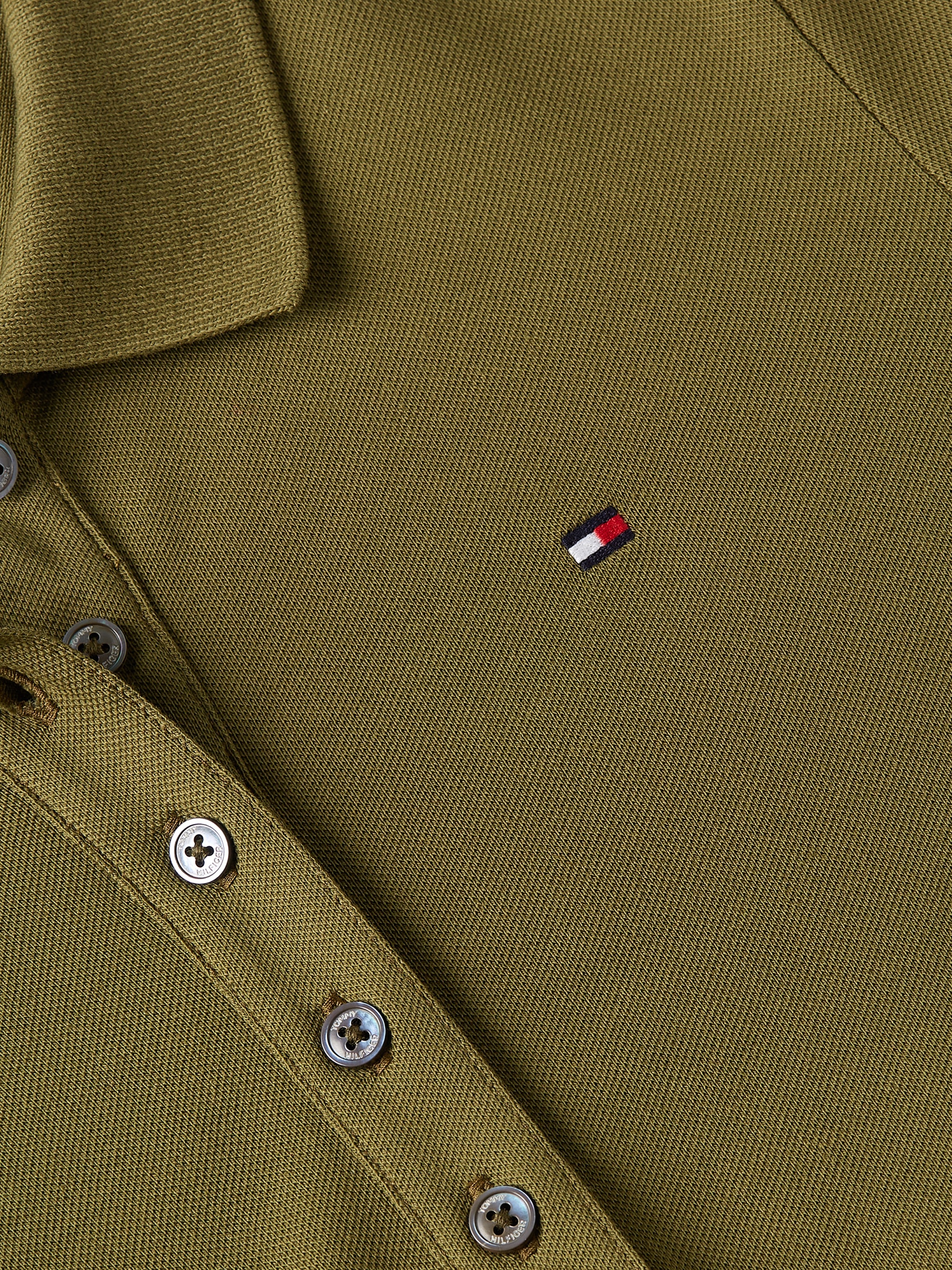 Tommy Hilfiger Polokleid »1985 SLIM PIQUE POLO DRESS LS«, mit kleiner Logo-Stickerei auf der Brust