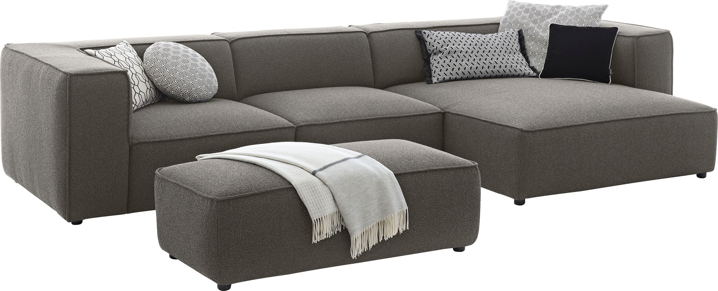 W.SCHILLIG Ecksofa »around-the-block«, mit eleganter Biese, mit Federkern, Breite 341 cm