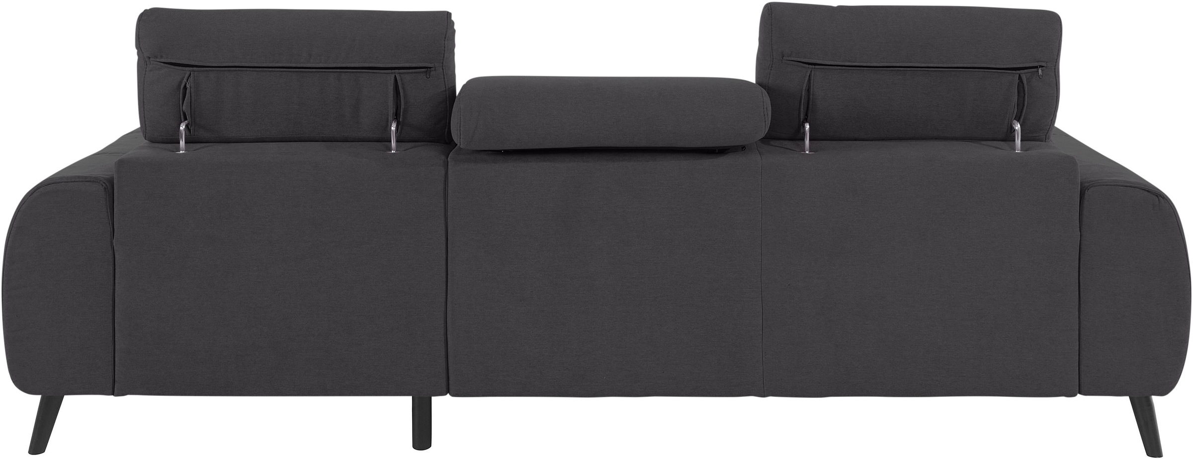 COTTA Ecksofa »Mia L-Form mit 3 Zierkissen«, wahlweise mit Bettfunktion, Bettkasten, Beleuchtung & Wireless-Charger