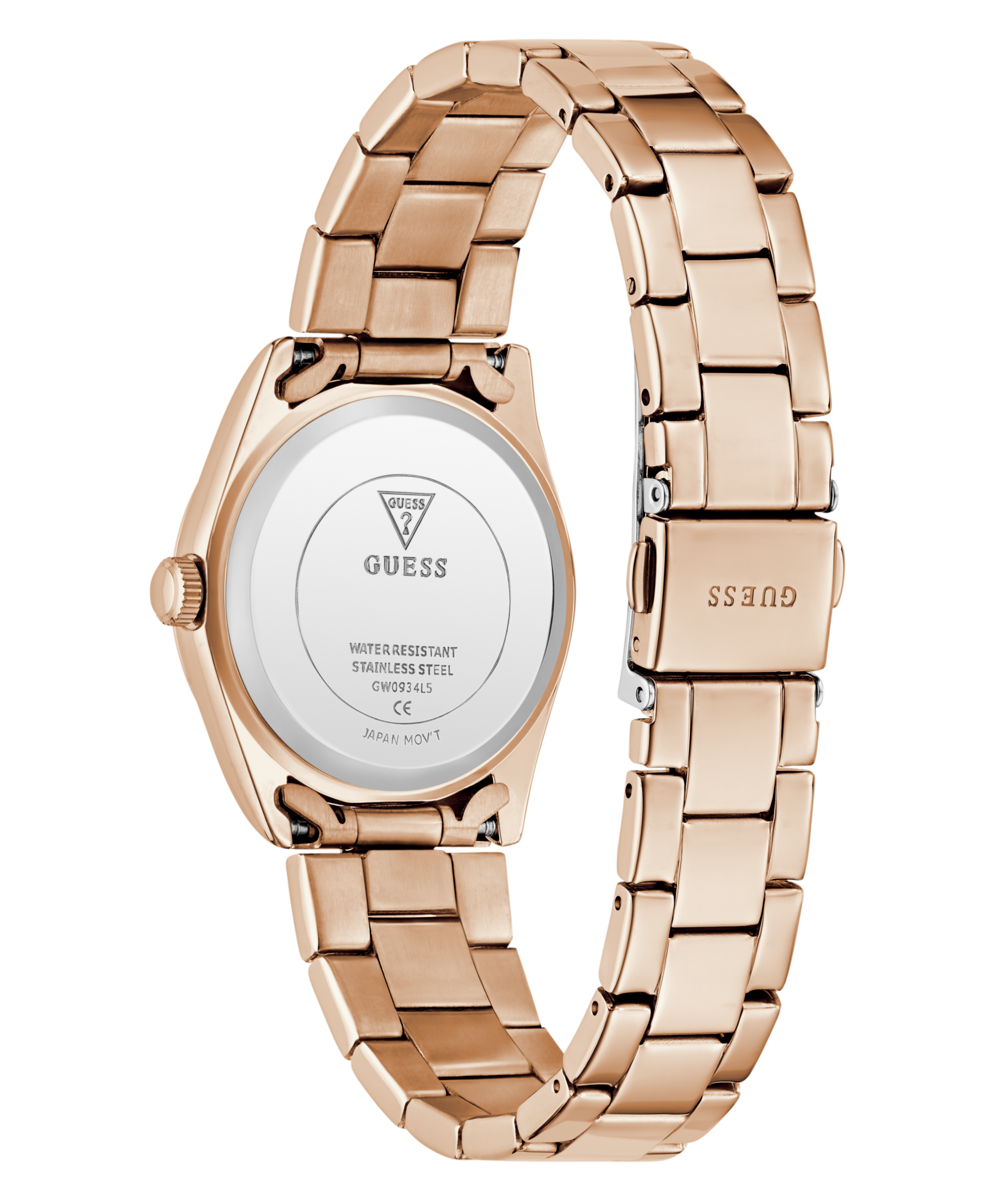 Guess Quarzuhr »ALICE« Armbanduhr, Damenuhr, Edelstahlarmband, Datum, Kristallglas