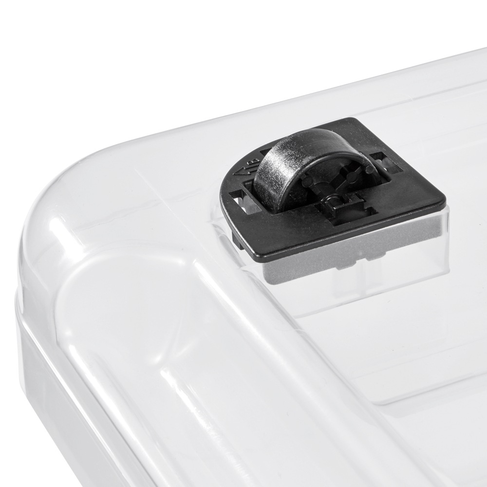 keeeper Aufbewahrungsbox »Konrad, Box mit Rollen, 4er Set, 28 L, 59,5 x 39,5 x 18 cm« durch Clips verschließbar, Griffe und Rollen am Boden