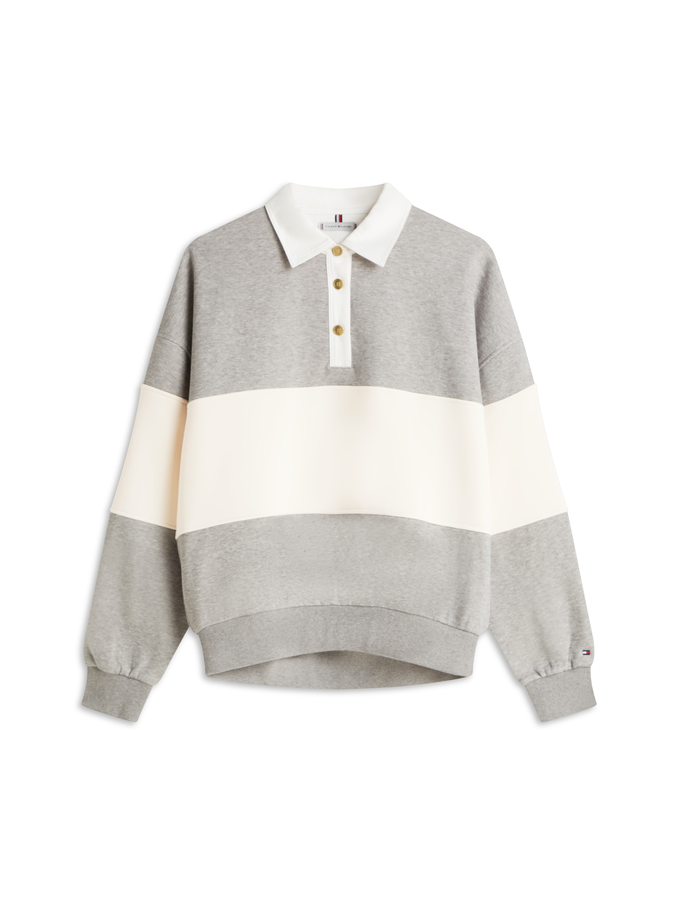 Tommy Hilfiger Sweatshirt »GOLD BTN RUGBY FLEECE SWTSRT«, mit goldfarbenen Knöpfen
