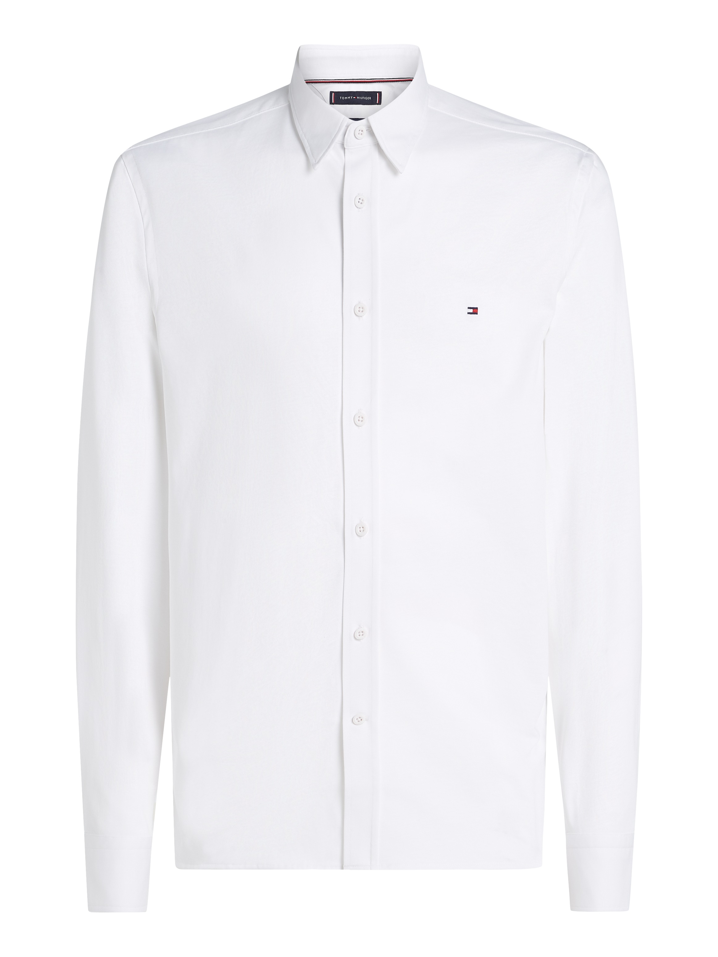 Tommy Hilfiger Businesshemd »PERFORMANCE KNIT SOLID SF SHIRT«, mit Logostickerei