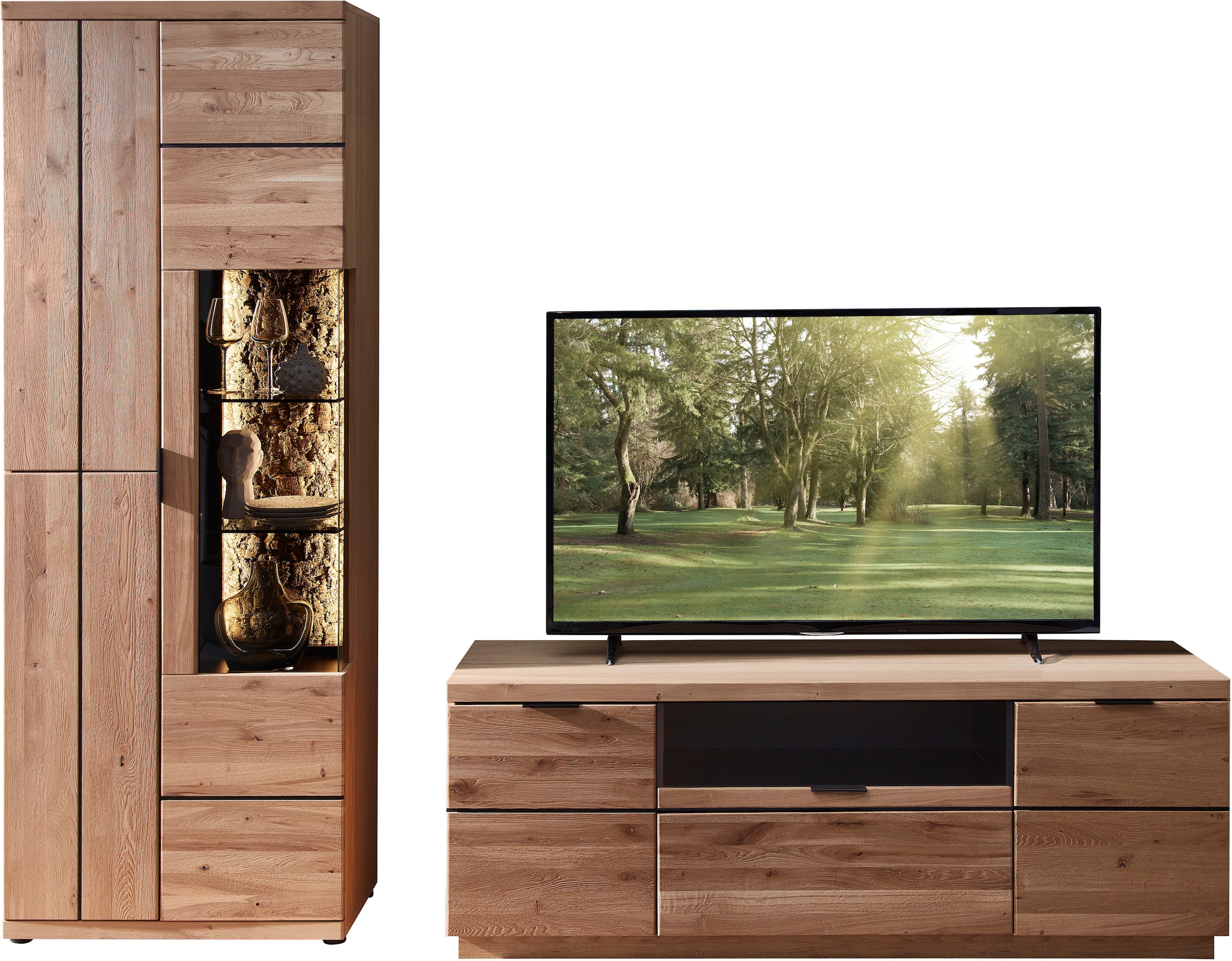 Innostyle Vitrine »Donna Vitrine, 75x207x42 (BxHxT)« 1 Stk. tlg. Beleuchtung  bestellbar, 3 türig, Echtkork Absetzung, L/R verwendbar