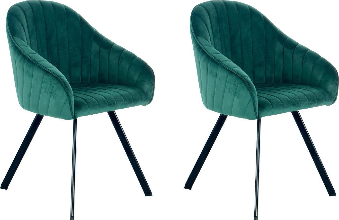 Kayoom Stuhl »Jodie 125 2er-Set in grün, Größe B/H/T: 56 cm x 86 cm x 59 cm
