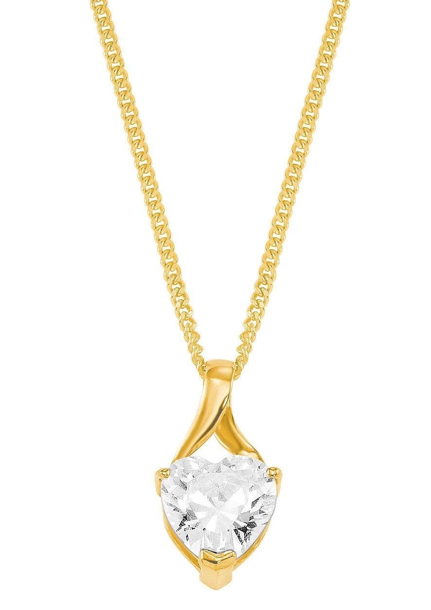 Amor Kette mit Anhänger Zirkonia bestellen Gold 375«, OTTO mit LIEBE 2014209 Geschenk Herz bei »Schmuck Halskette