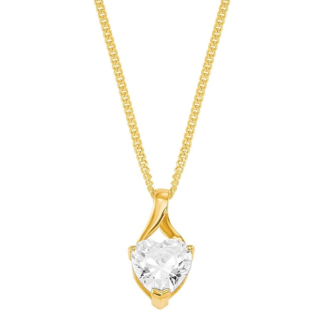 Amor Kette mit Anhänger »Schmuck Geschenk Halskette Herz LIEBE 2014209 Gold  375«, mit Zirkonia bestellen bei OTTO