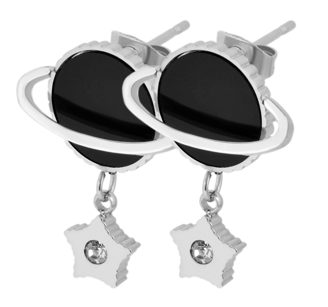 Adelia´s Paar Ohrstecker »Damen Ohrringe ¿ Ohrstecker Planet aus Edelstahl mit Strass«