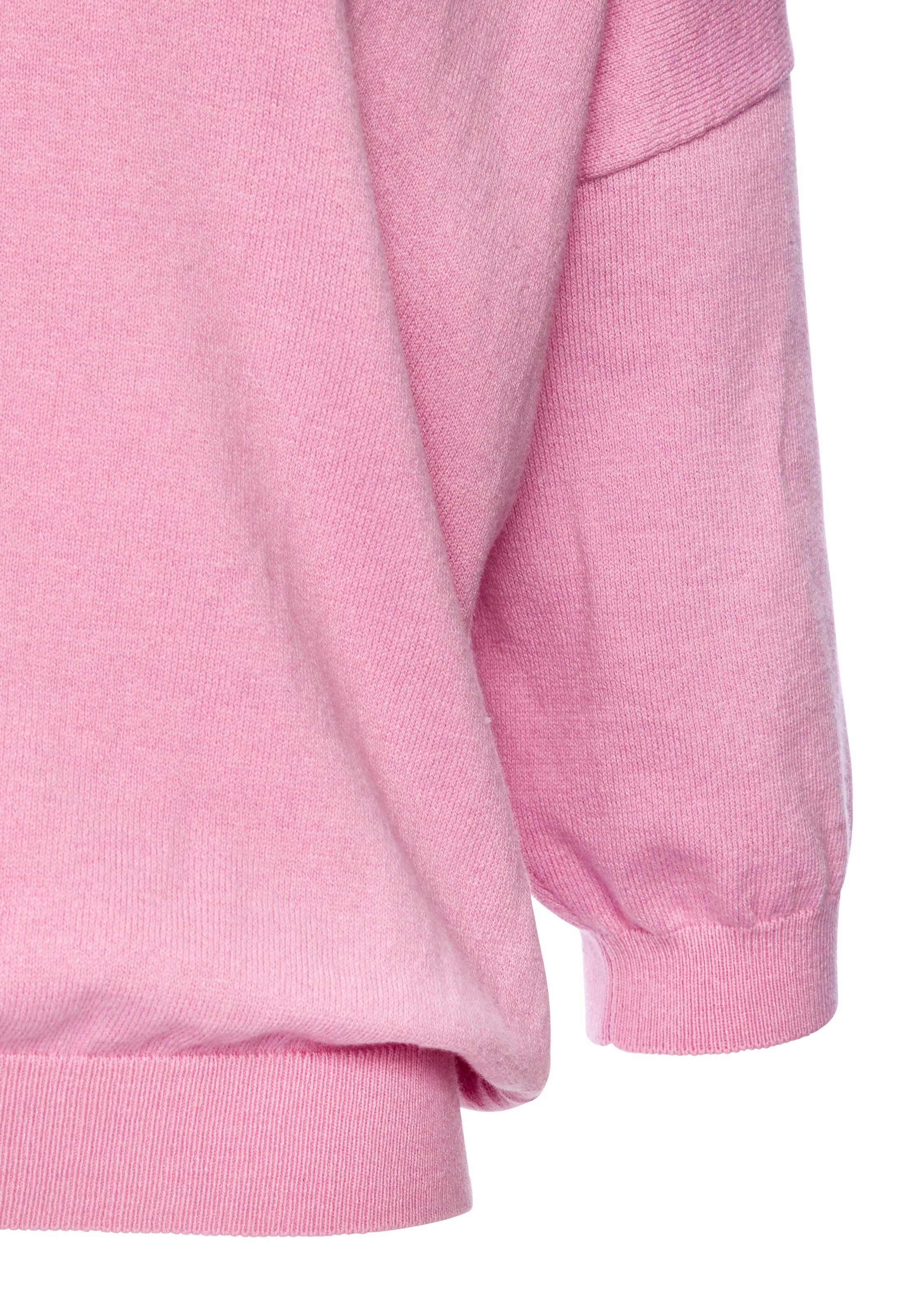 Vivance Fledermauspullover aus weicher Feinstrickqualität, mit V-Ausschnitt und lockerer Passform