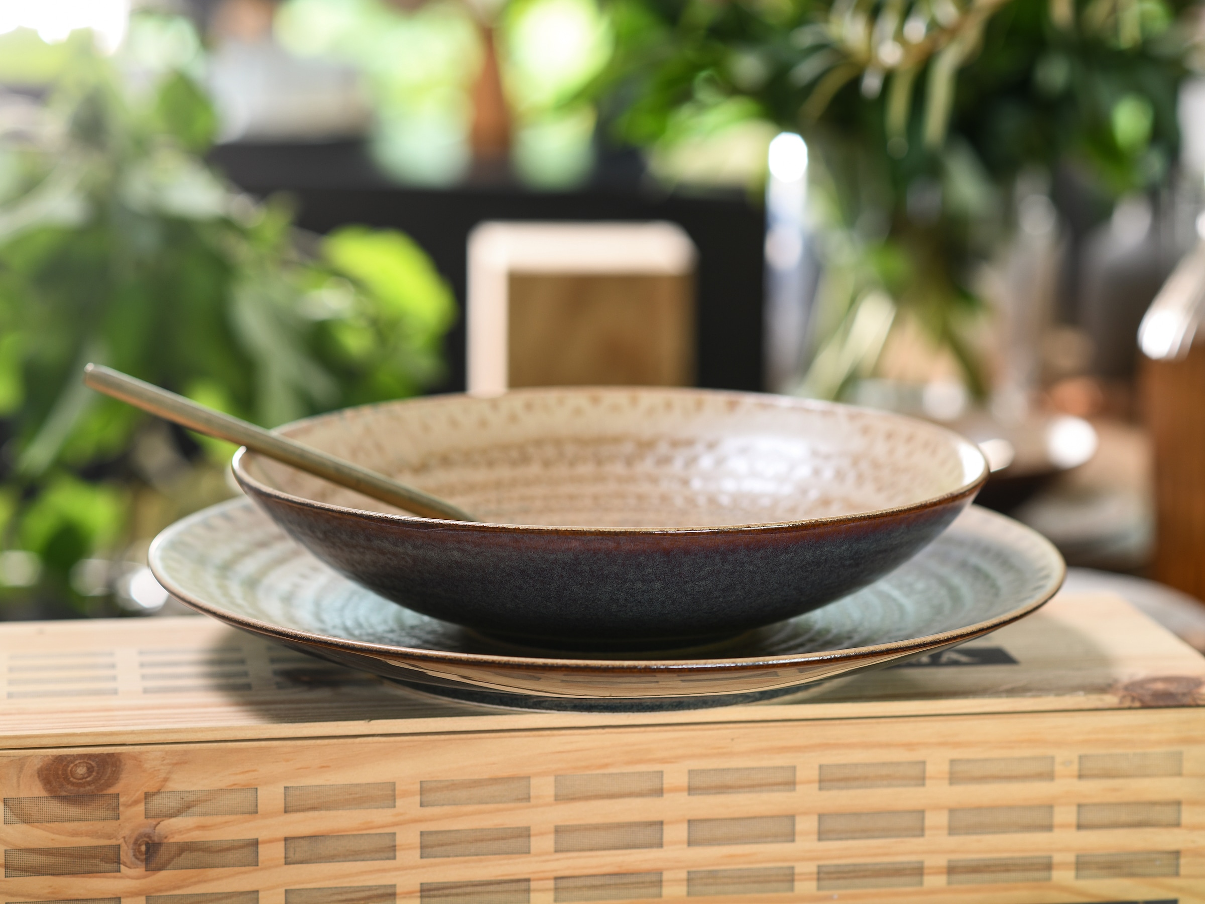 CreaTable Teller-Set »Neapel, Tellerset 12-tlg.« Edles Tellerset, Vulkanoptik