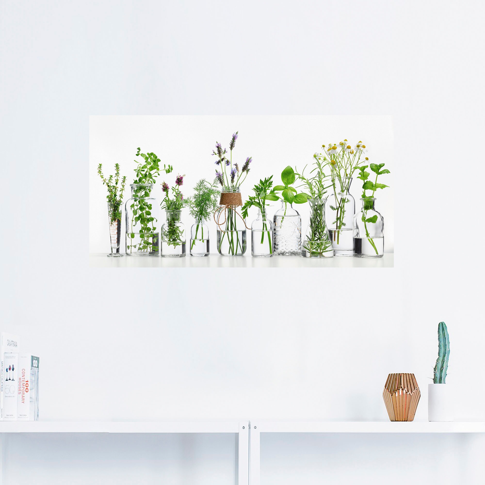 Artland Wandbild »Öle mit Kräutern«, Kräuterbilder, (1 St.), als Alubild, Outdoorbild, Leinwandbild, Poster, Wandaufkleber