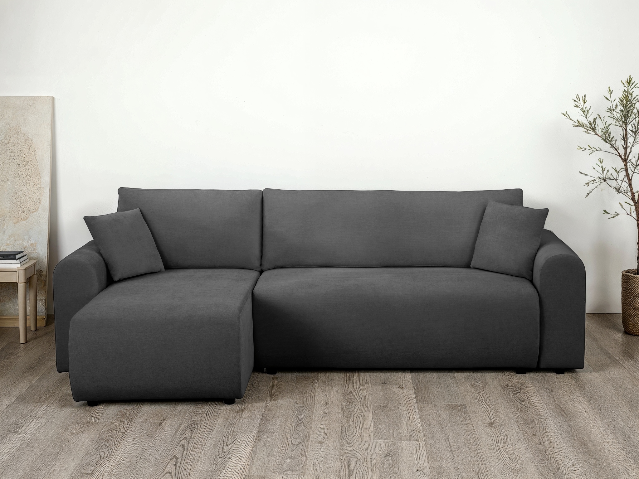 OTTO home Ecksofa »JONAA, 241cm, L-Form, Schlafsofa, Boxspringfederung, Cord u. Struktur« 133/200cm, Recamiere links/rechts, Bettkasten, Cord u. Struktur