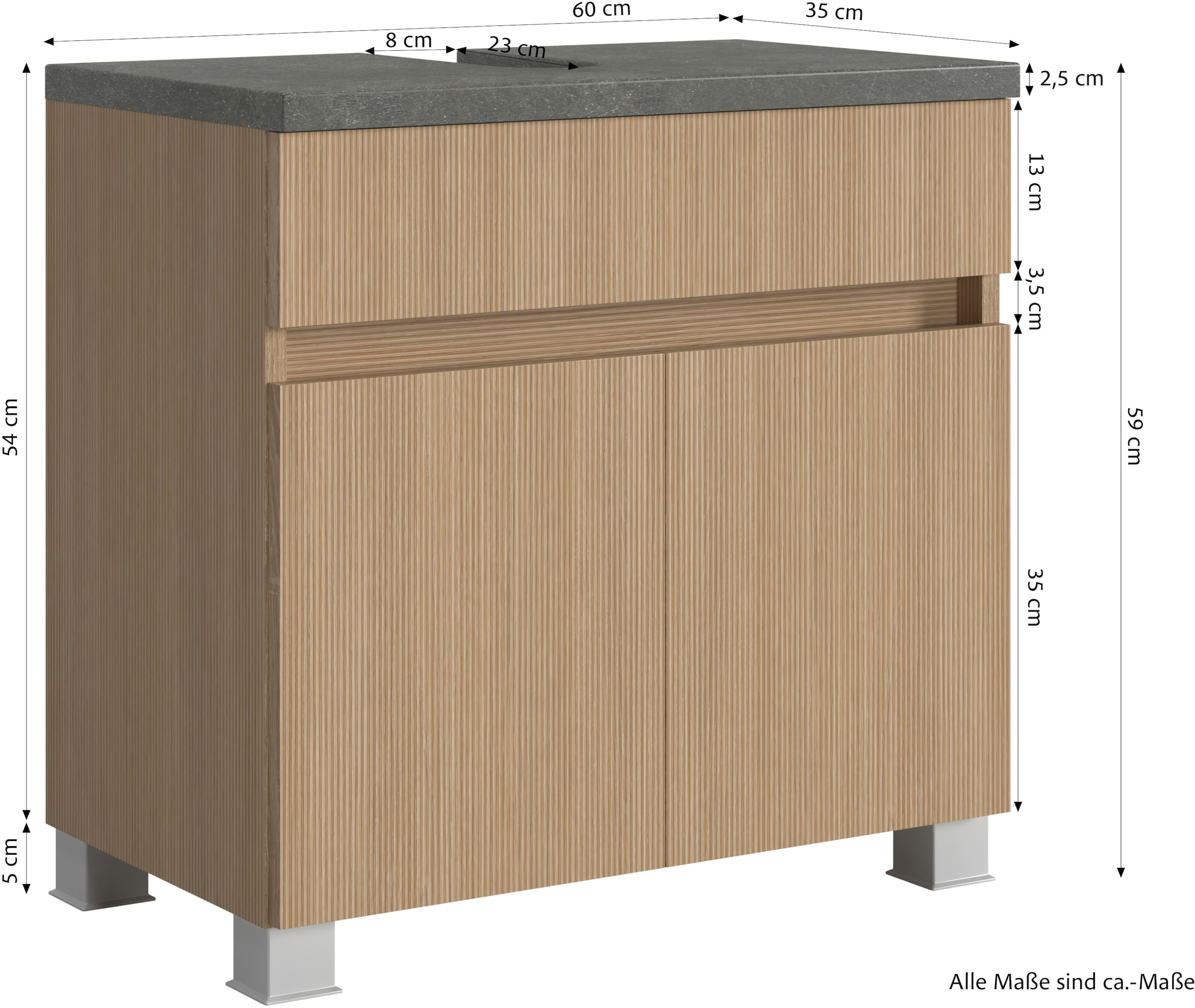 welltime Badmöbel-Set »Eixo«, Set 90 cm breit, Badmöbel mit LED-Beleuchtung