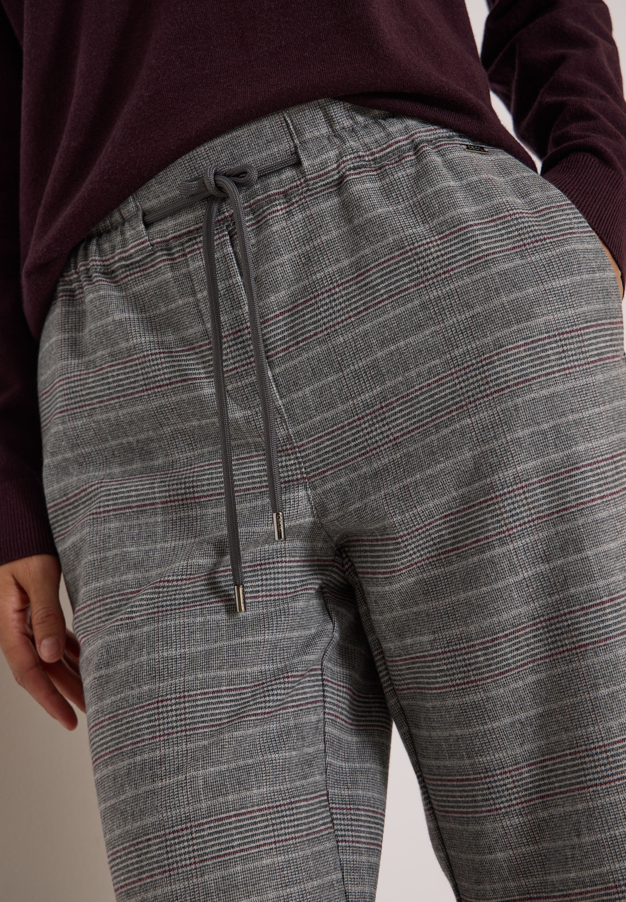 Cecil Stoffhose »Style Neele«  im Loose Fit / kariert / Weites Bein / Elastischer Bund