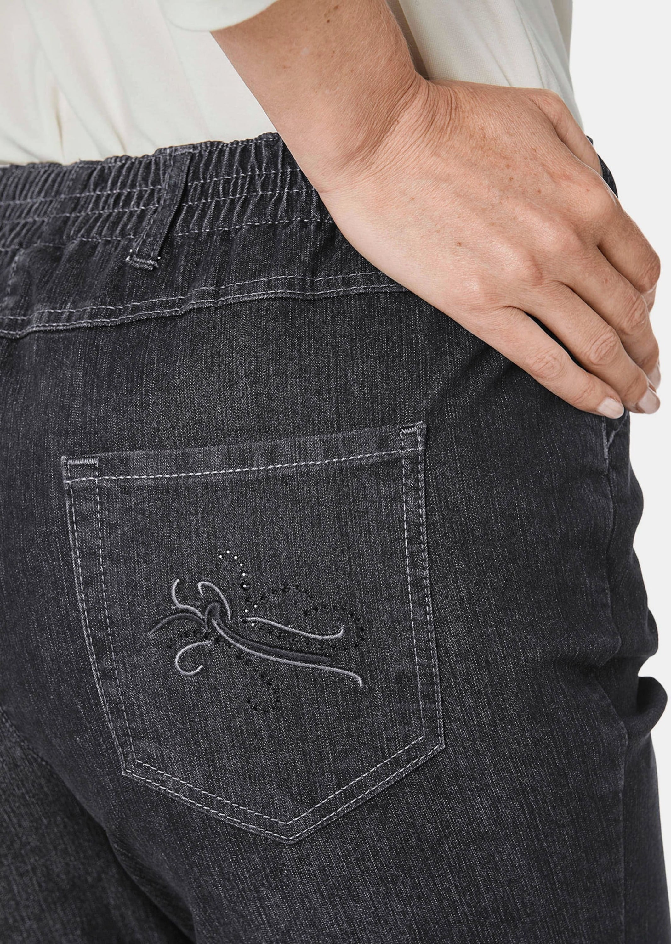 GOLDNER Regular-fit-Jeans »Jeansschlupfhose MARTHA Edel geschmückte Jeansschlupfhose MARTHA«