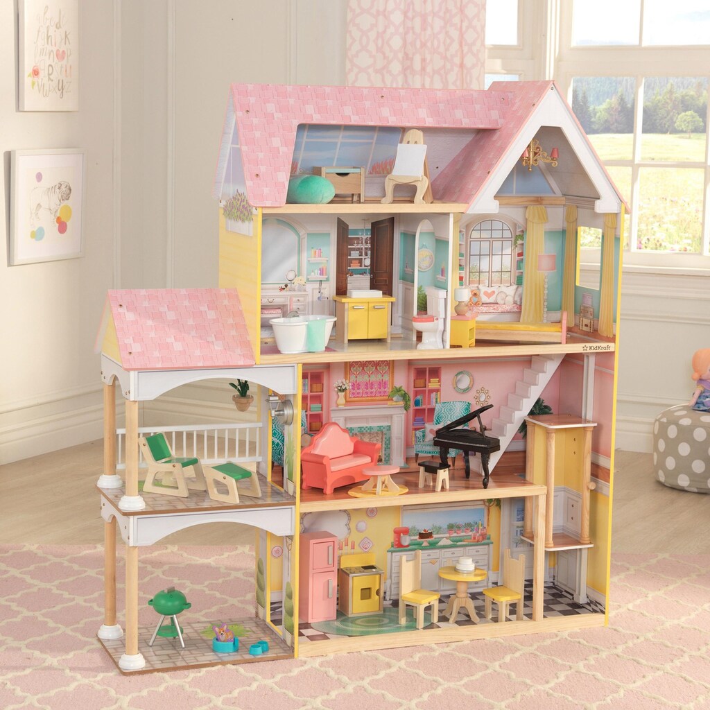 KidKraft® Puppenhaus »Lolas Villa mit EZ Kraft Assembly™«, inklusive Möbel