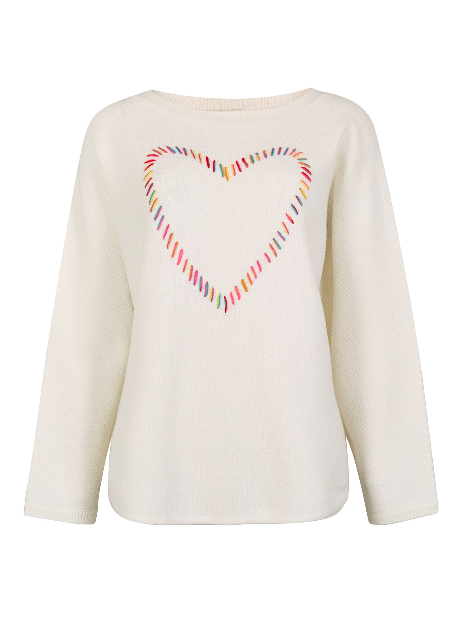 Apricot Strickfleece-Pullover »Pullover« mit bunten Herzstickereien