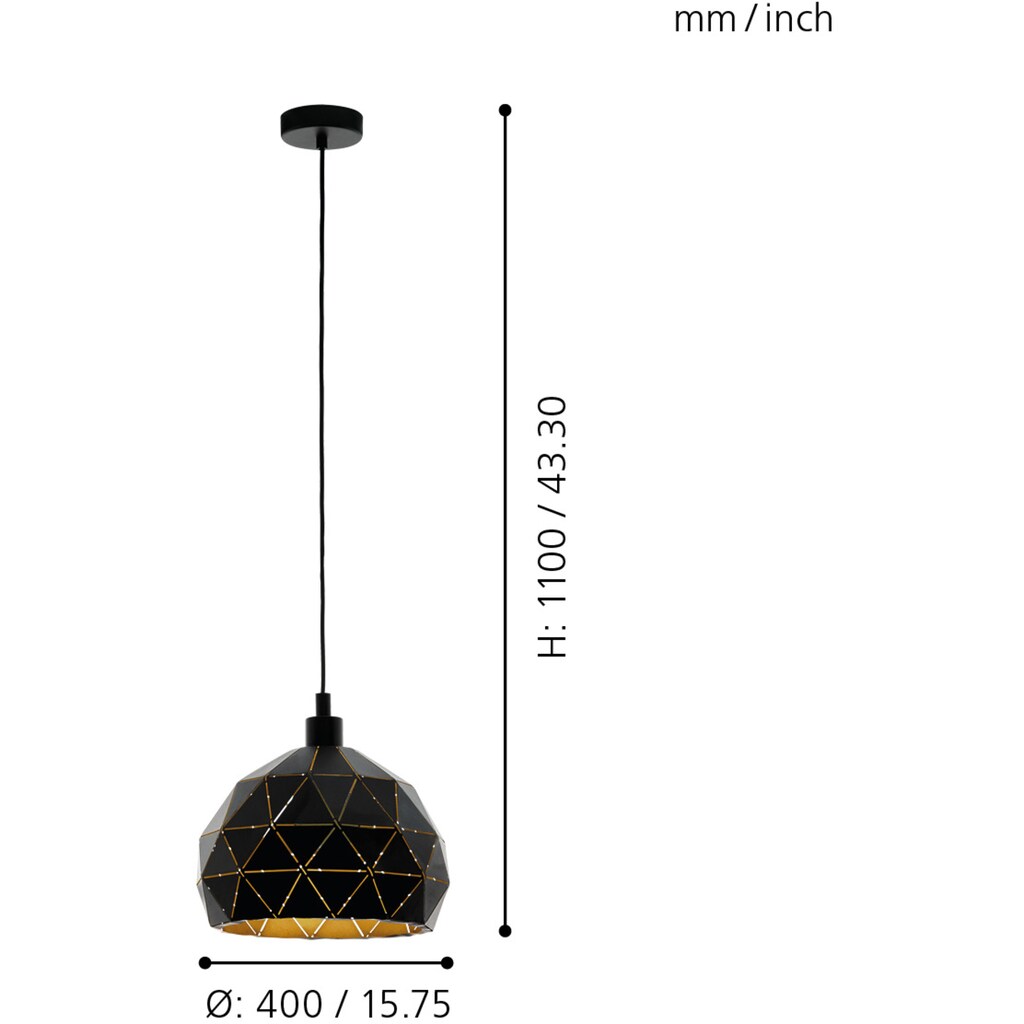 EGLO Pendelleuchte »ROCCAFORTE«, 1 flammig-flammig