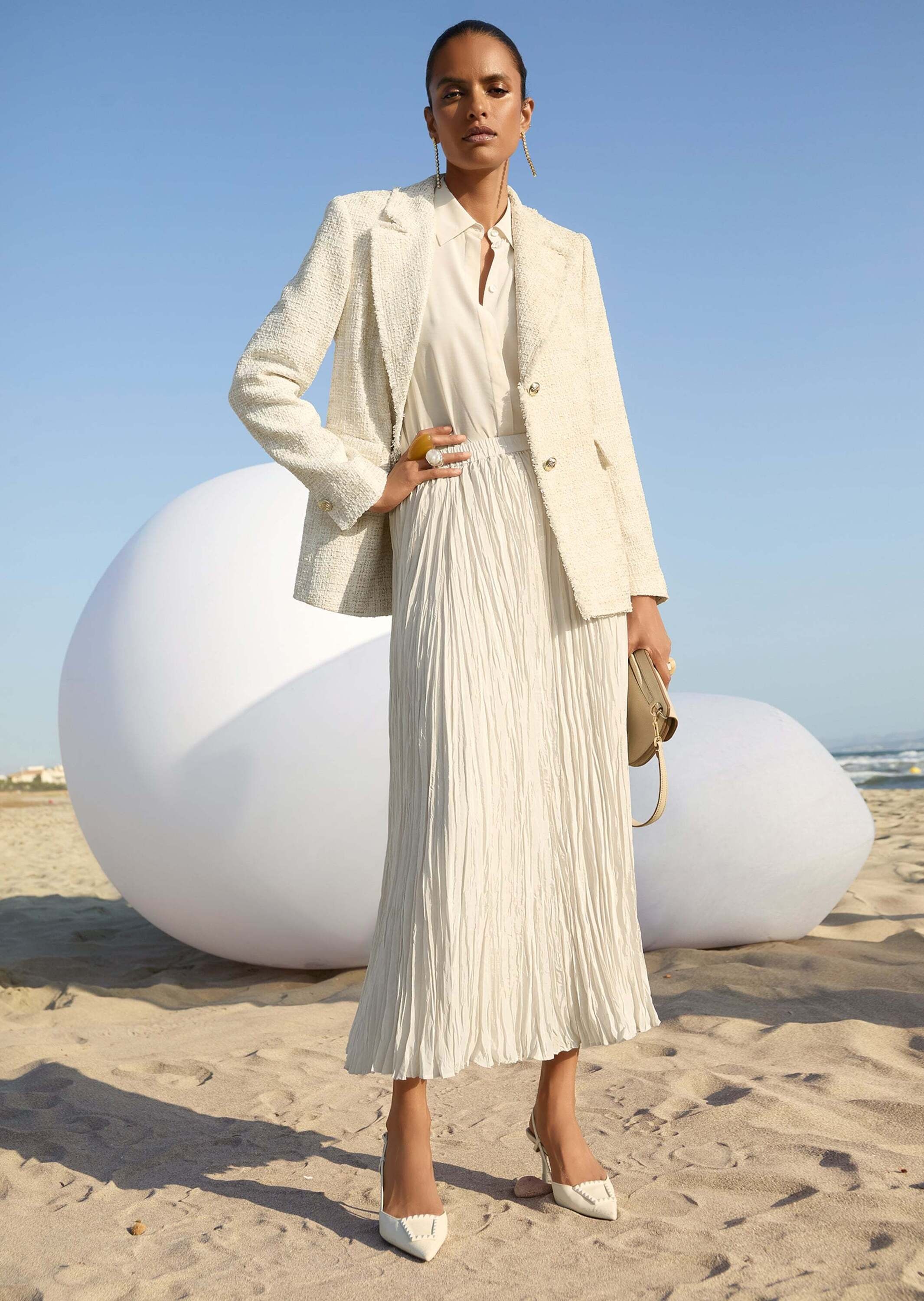 MADELEINE Jerseyblazer »Blazer Bouclé-Blazer mit Fransen-Akzenten«