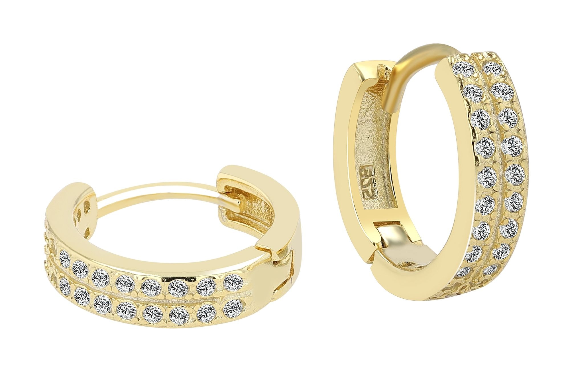 Adelia´s Paar Creolen »Damen Ohrringe ¿ Klappcreole aus 925 Silber mit Zirkonia«