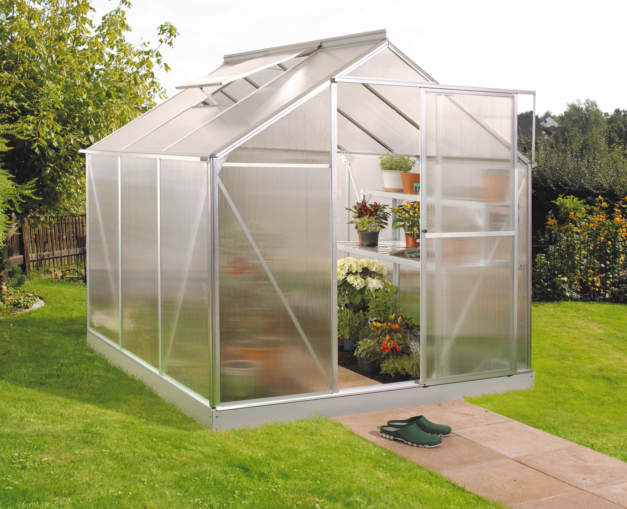 Vitavia Gewächshaus »EOS 4400« in silberfarben, Größe B/H/T: 198 cm x 229 cm