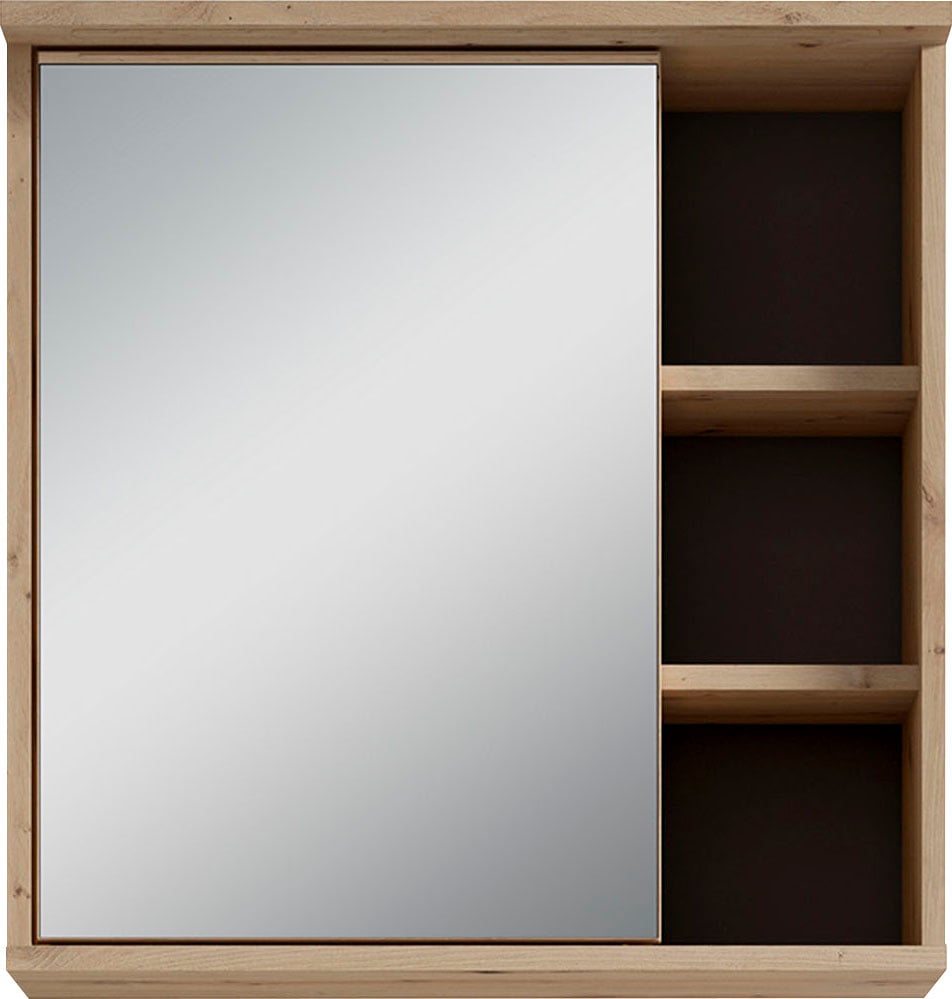 byLIVING Spiegelschrank »Wellness«, (1 St.), 60cm Badschrank mit LED-Leuchte, großem Spiegel und viel Stauraum