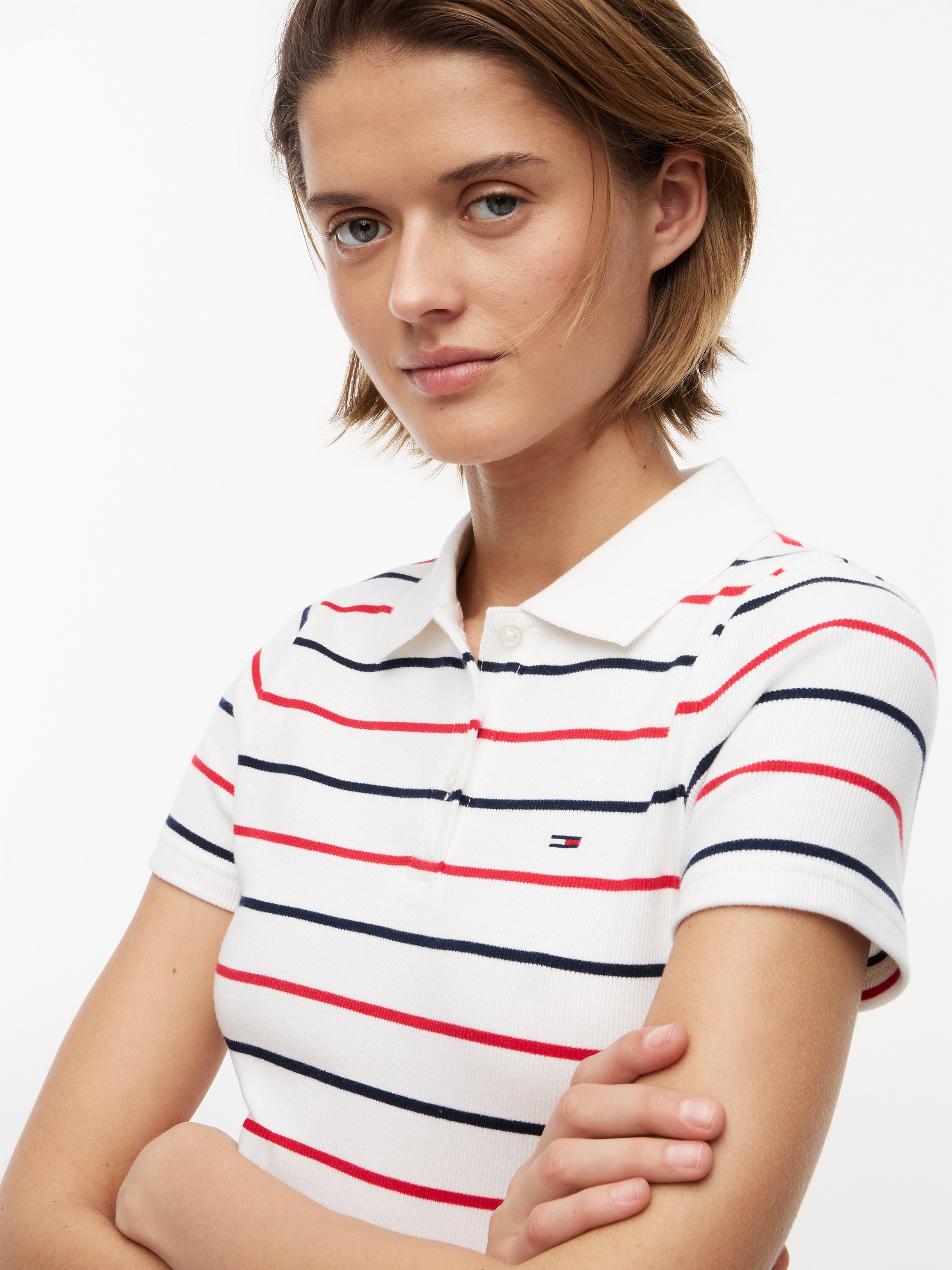 Tommy Jeans Poloshirt »TJW SLIM RIB SS POLO« mit gerippter Struktur