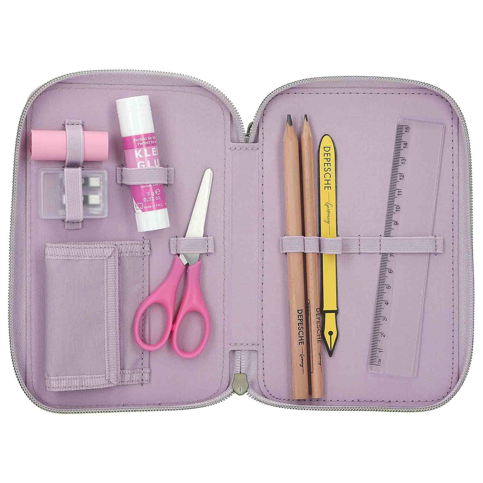 Depesche Buntstift »3-Fach Federtasche COWGIRL TOPModel 7,5 x 13 x 20 cm creme«