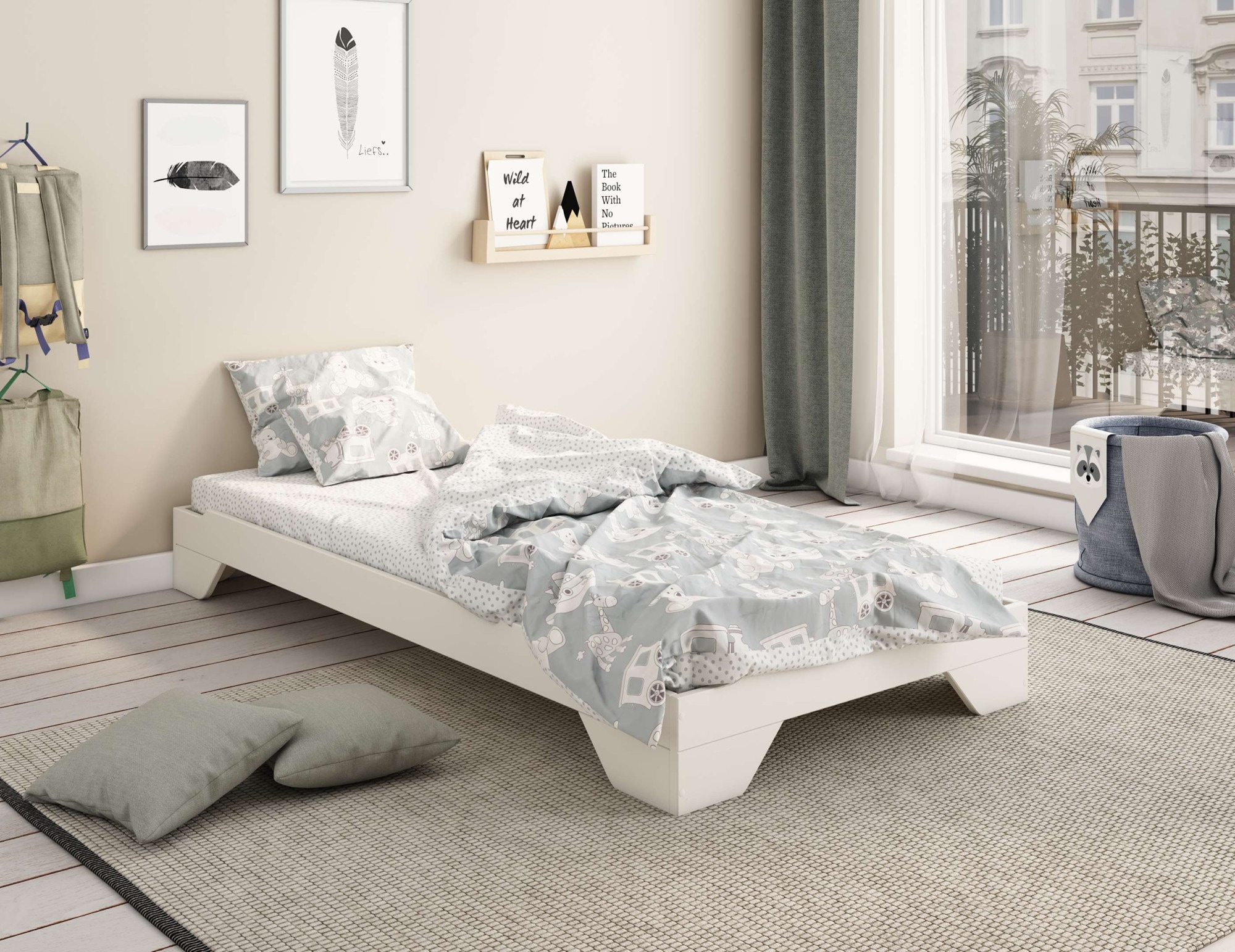 Home affaire Massivholzbett »Melwine, Stapelbett, 2 Betten auch nebeneinander stellbar« inklusive Lattenrost, platzsparend und ideal für Besuch!