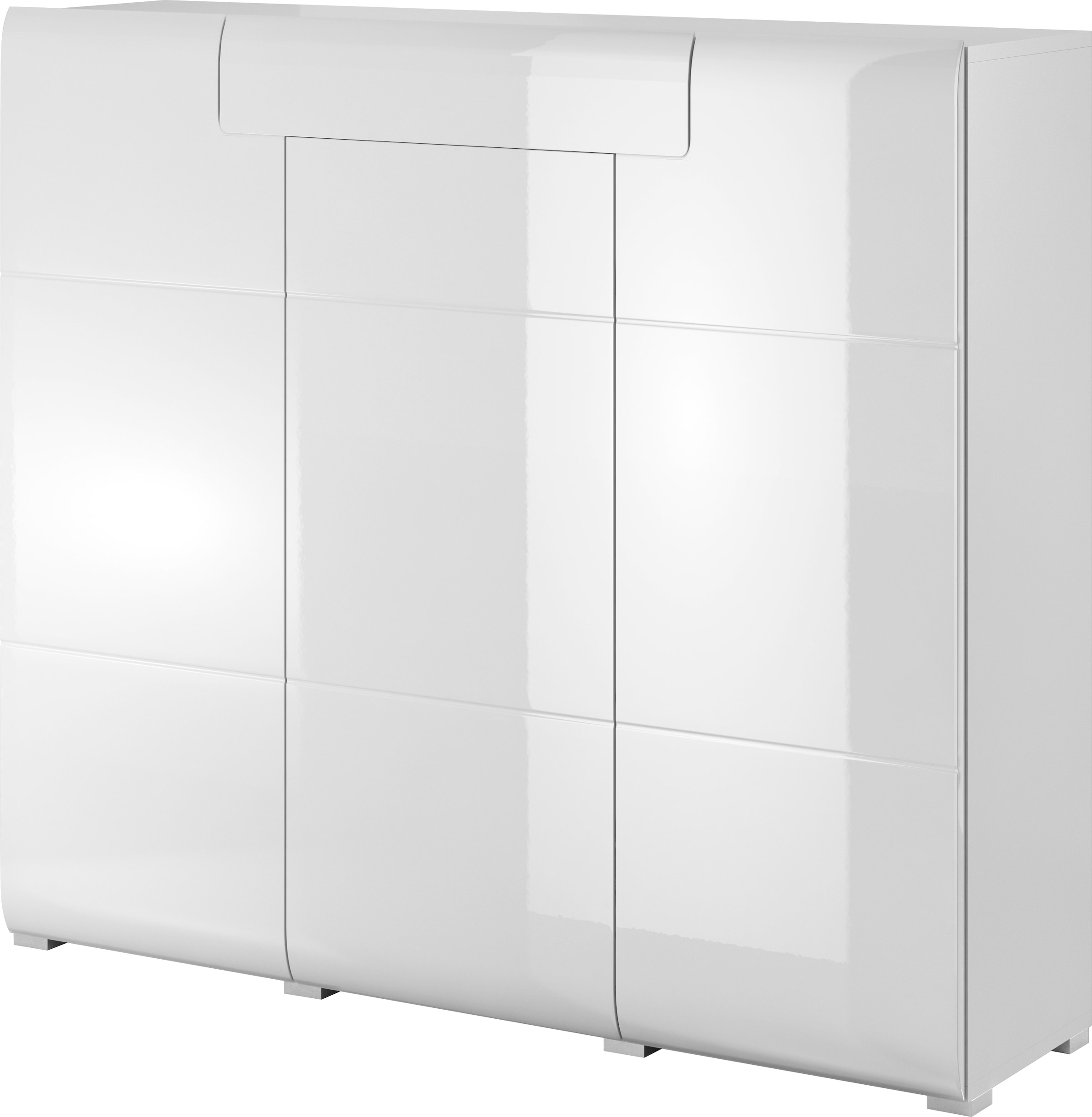 INOSIGN Highboard »Toledo,Breite 147,5 cm,trendige Hochkommode mit 3 Türen 1SK«, Hochschrank mit viel Stauraum, stylische Hochglanzfronten