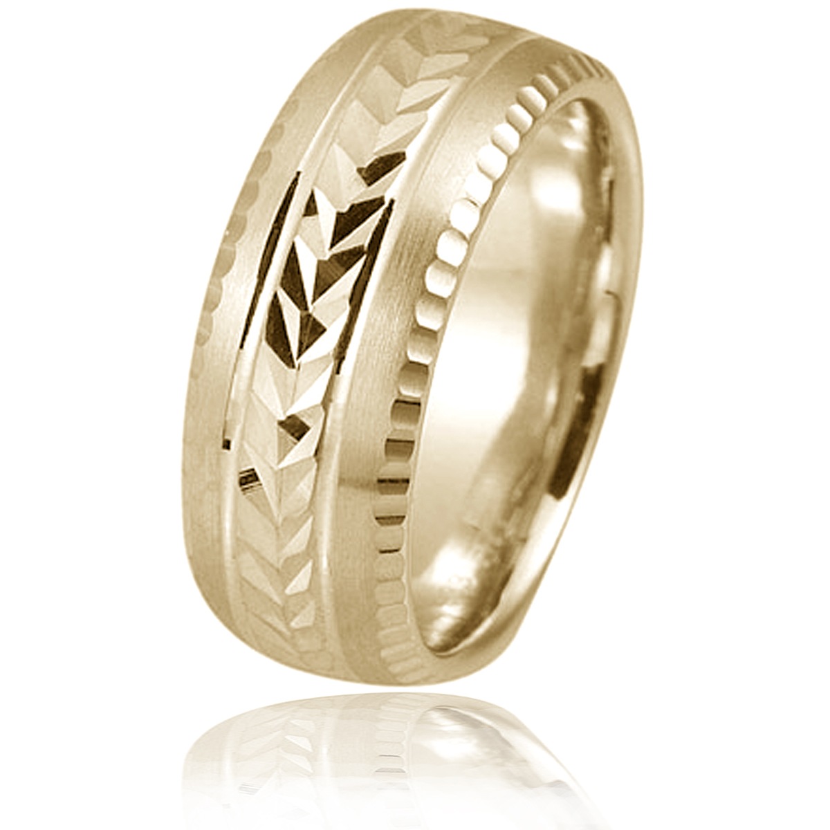 goldmaid Goldring, 375 Gelbgold mattiert und diamantiert