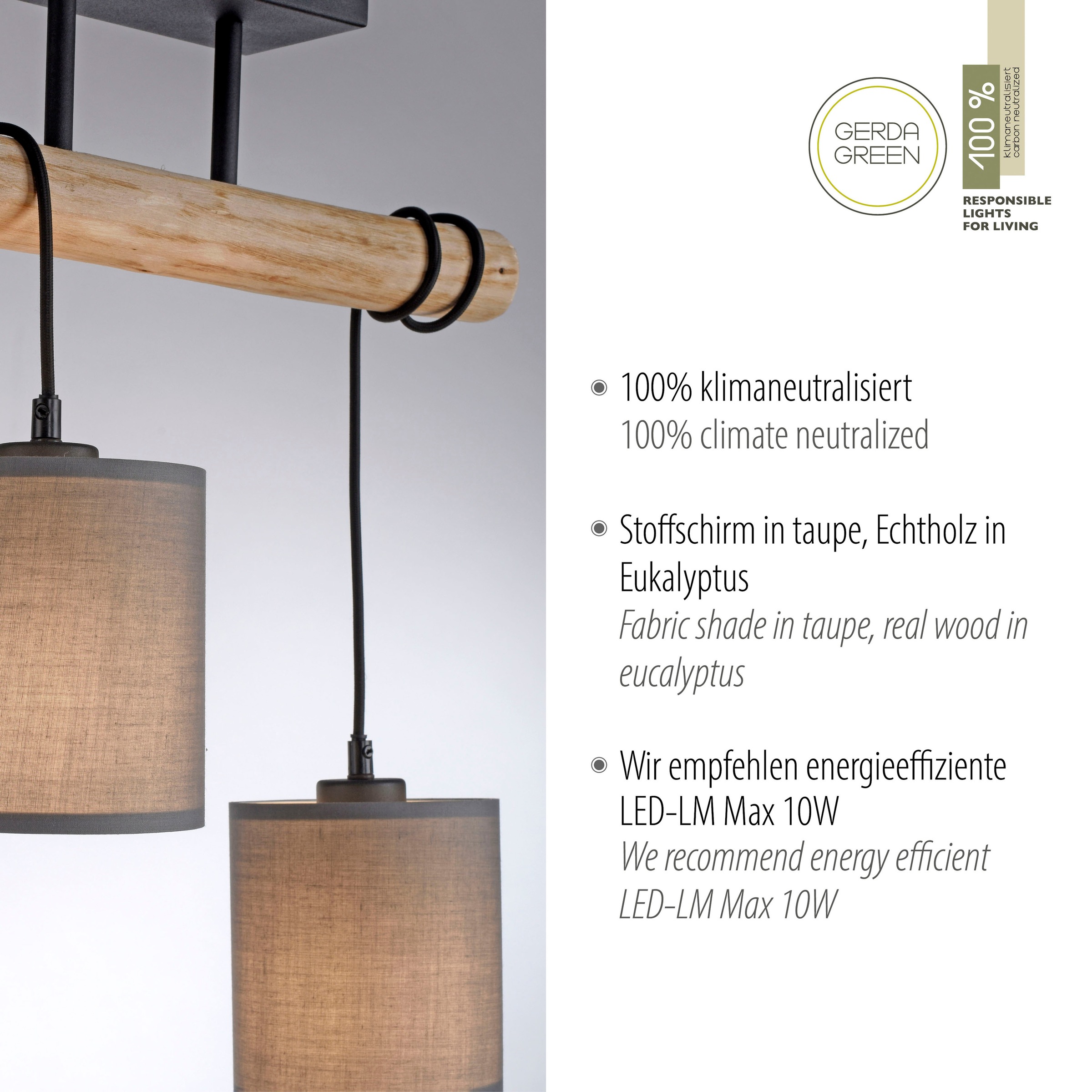 JUST LIGHT Deckenleuchte »GREEN TRIB« E27 1 Stk.