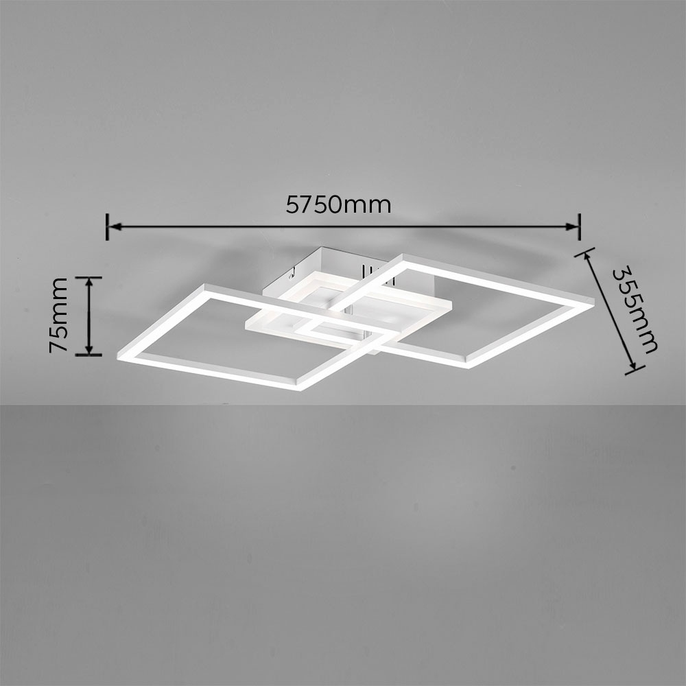 TRIO Leuchten LED Deckenleuchte »Venida«, 1 flammig-flammig, neutralweiß 4000K, dimmbar, Memoryfunktion, 3000 Lumen 25W, 35x57 cm