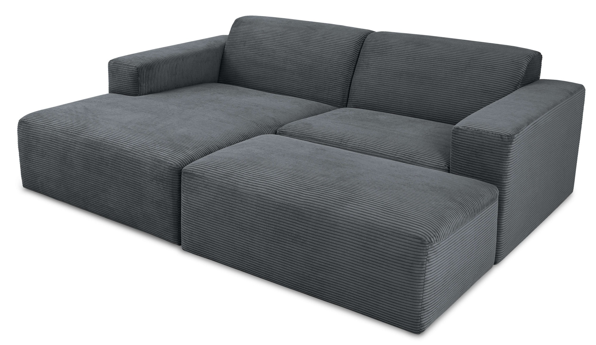 INOSIGN Ecksofa »Koa,228cm, L-Form, Modulsofa, Webstoff, Cord«, Designsofa, Set, Hocker inklusive, weicher Lounge-Sitzkomfort
