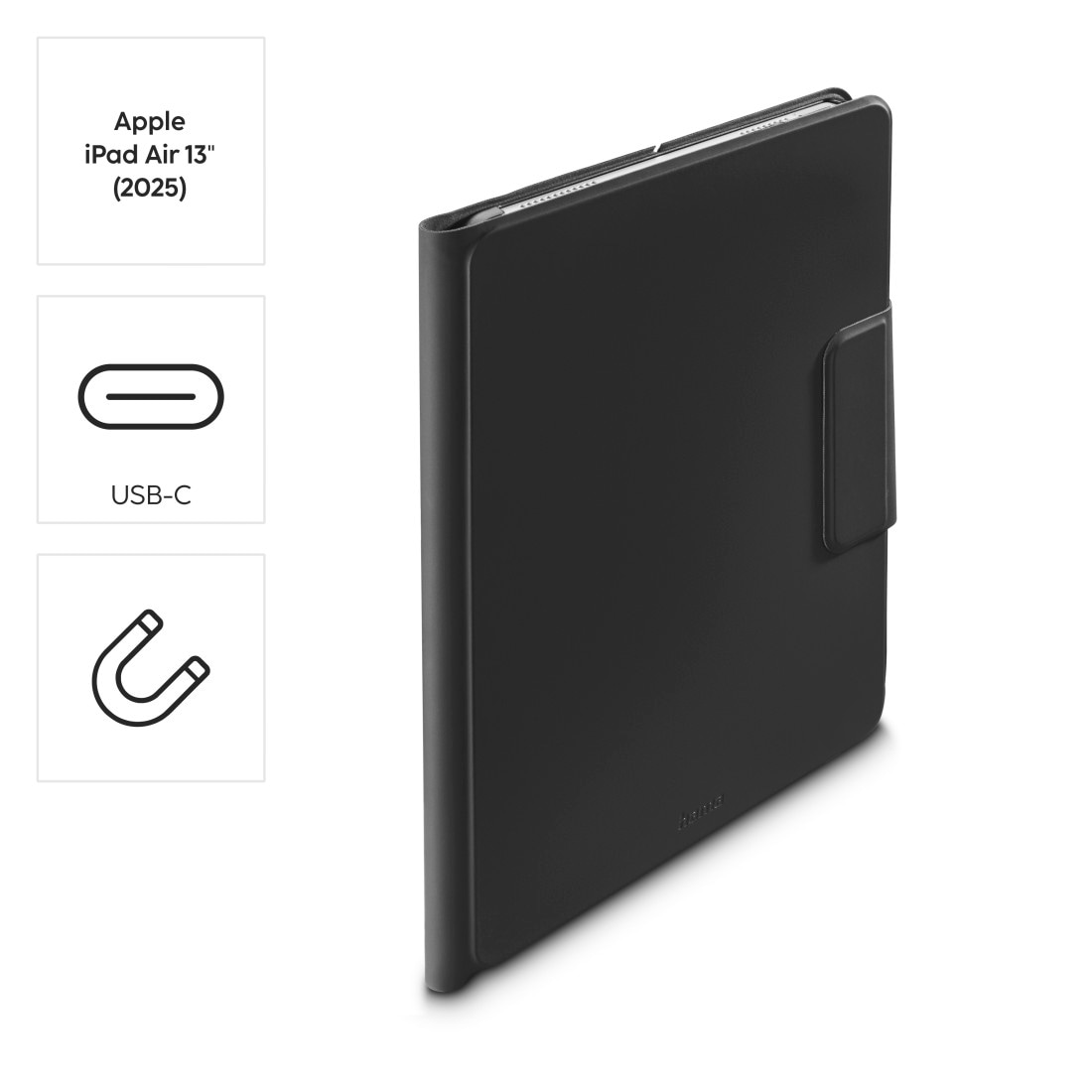 Hama Tablet-Hülle »Tablet-Hülle f. iPad Air 13“, herausnehmbare BT-Tastatur, Touchpad« Tablet Bluetooth-Tastatur, Touchpad, Standfunktion, abnehmbare Tastatur