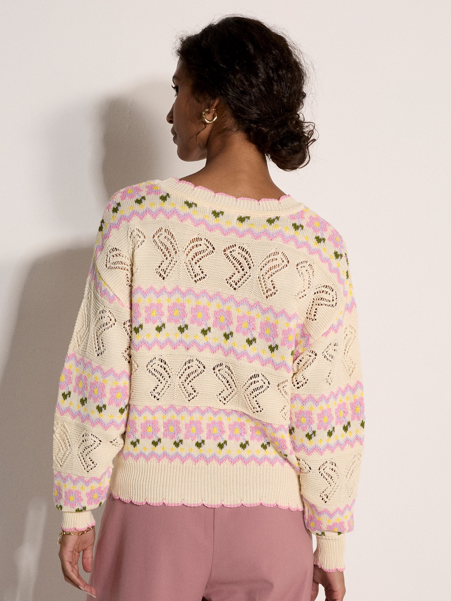 Apricot Strickpullover »Pullover« mit Schmetterlings- und Blumenmuster