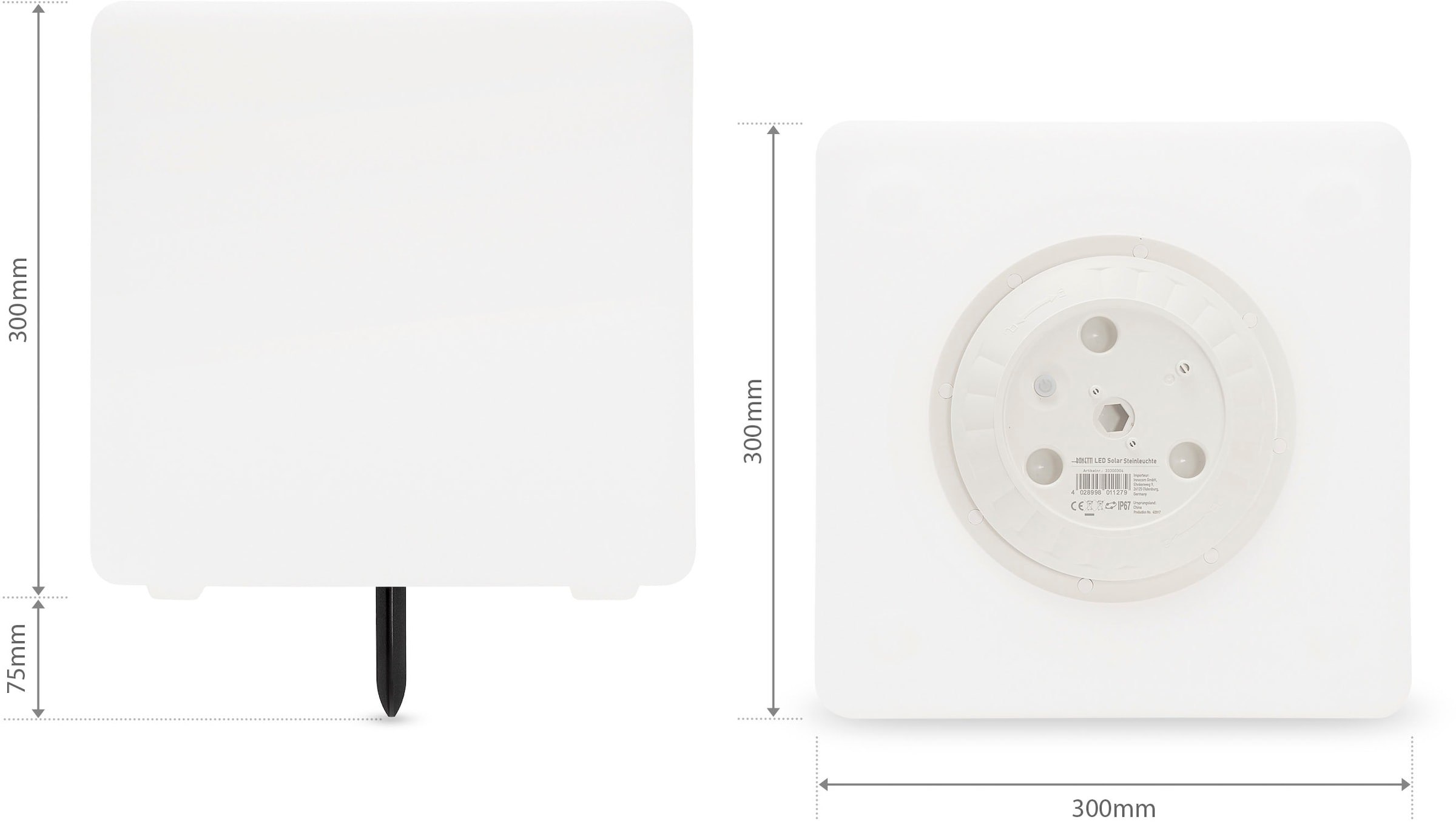 my home LED Solarleuchte »Elowyn, LED-Solar Würfelleuchte 30 cm« LED-Modul 1 Stk. RGB | Warmweiß mit Erdspieß