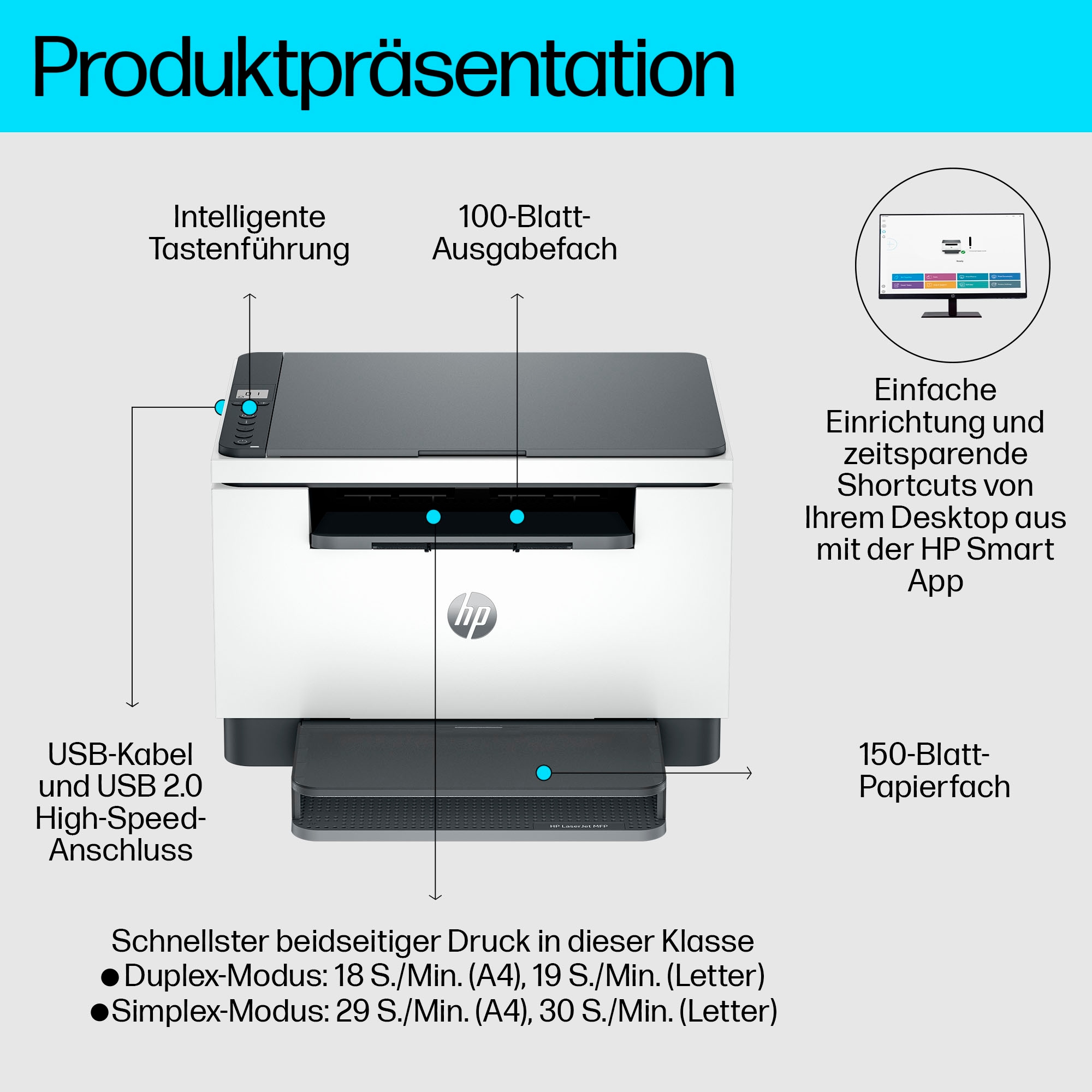 HP Multifunktionsdrucker »LaserJet MFP M234d«, HP Instant Ink kompatibel