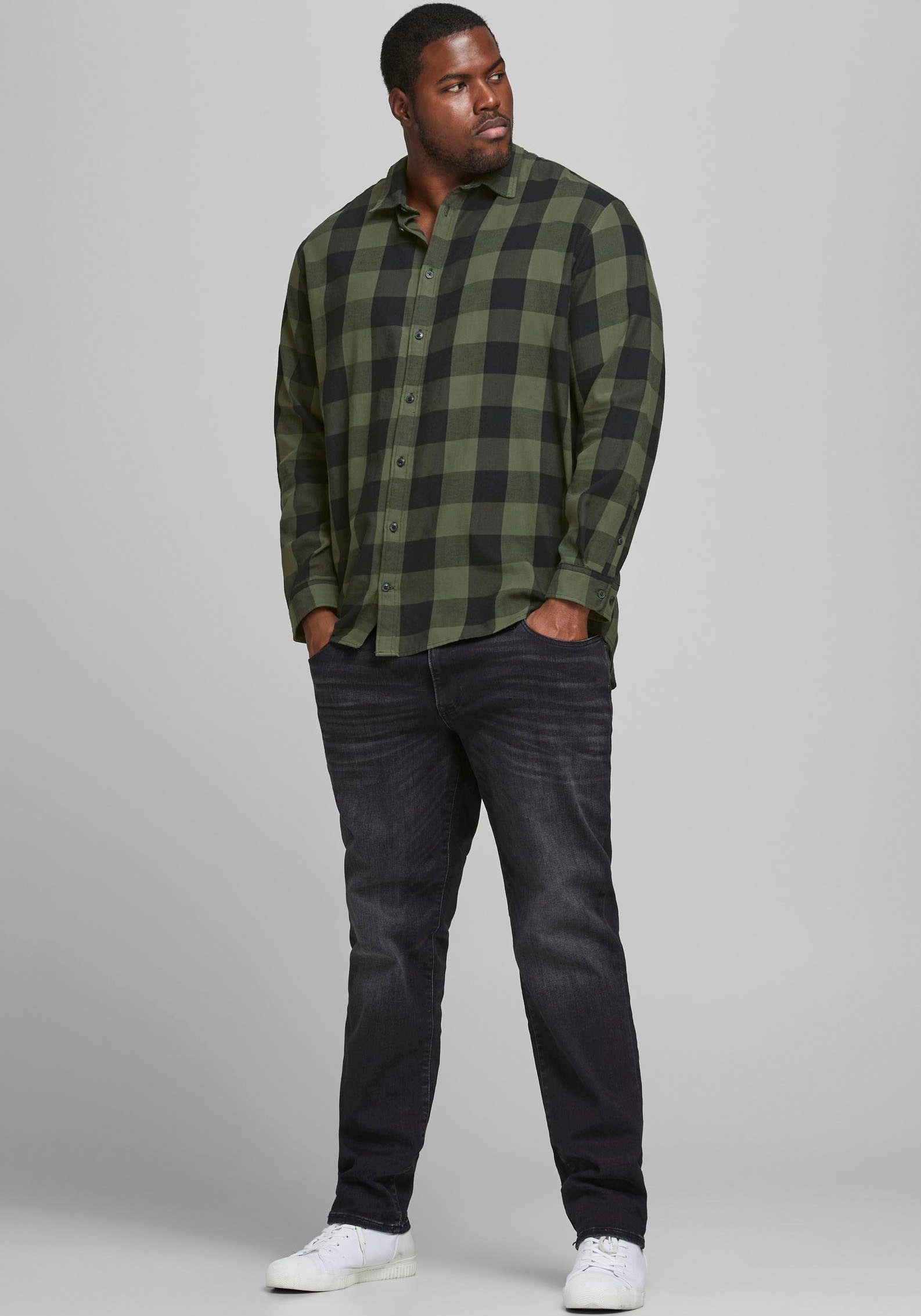 Jack & Jones PlusSize Karohemd »GINGHAM TWILL SHIRT«, Bis Größe 6XL