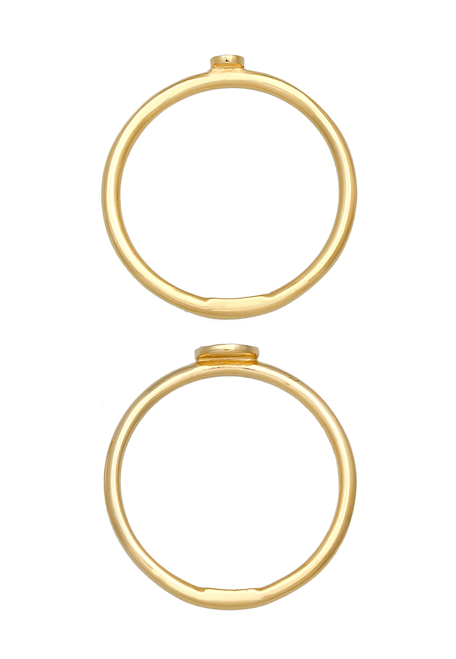 Elli Ring-Set »Ring Stacking Stapel Kreis Platte 2er Set 925 Silber«