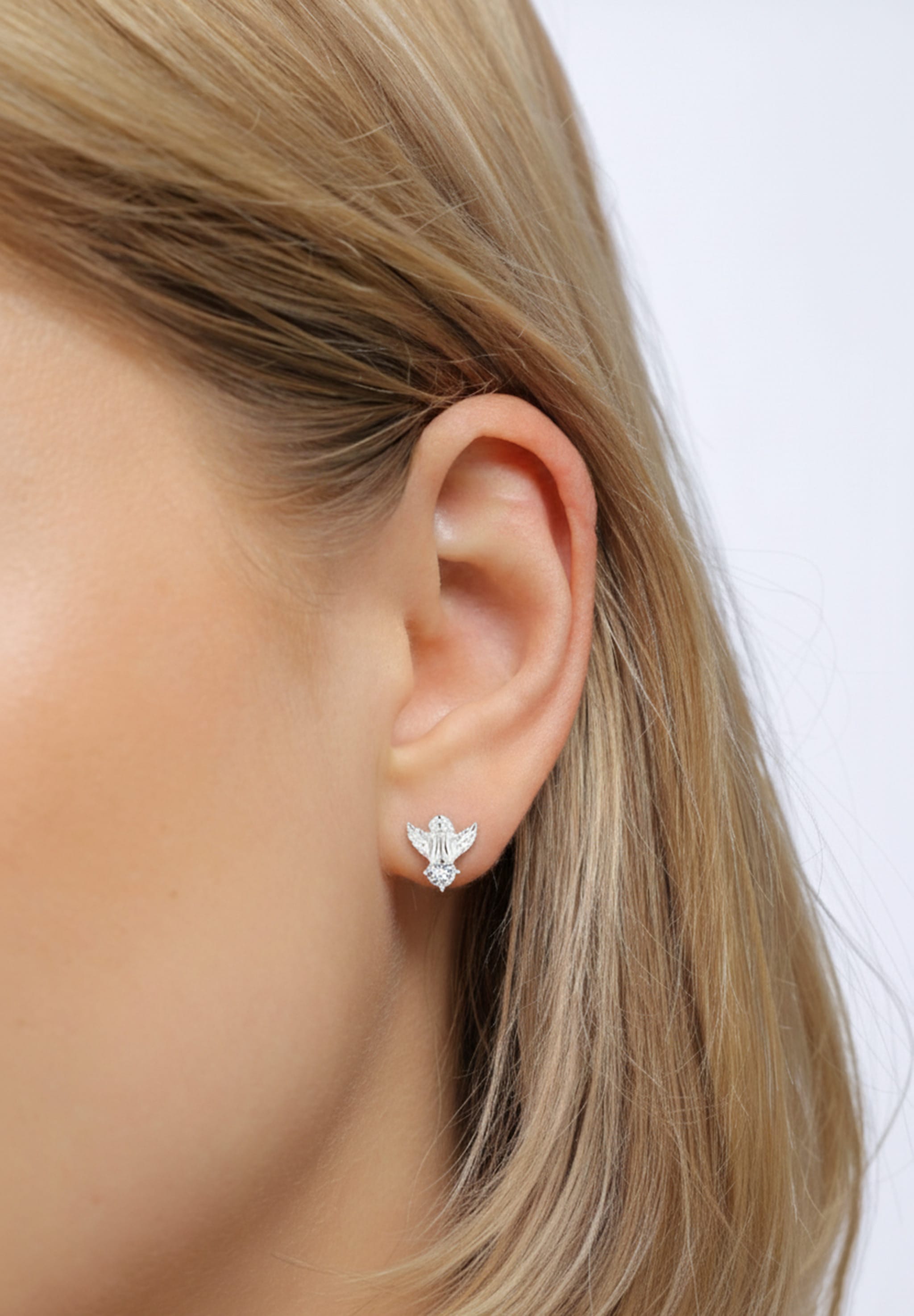 Elli Paar Ohrstecker »Ohrringe Ohrstecker Engel 925 Sterling Silber, mit Kristallen von Swarovski®«
