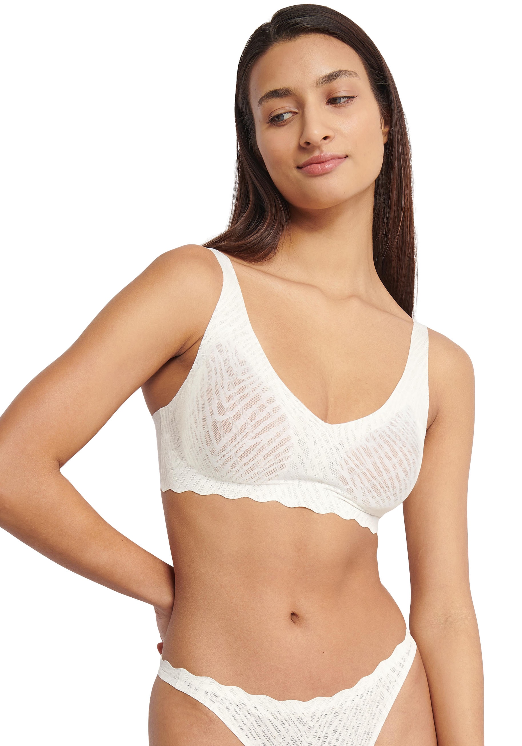 Bügelloser BH »ZERO Feel Bliss Soft bra«, nahtlos mit Spitzenoptik