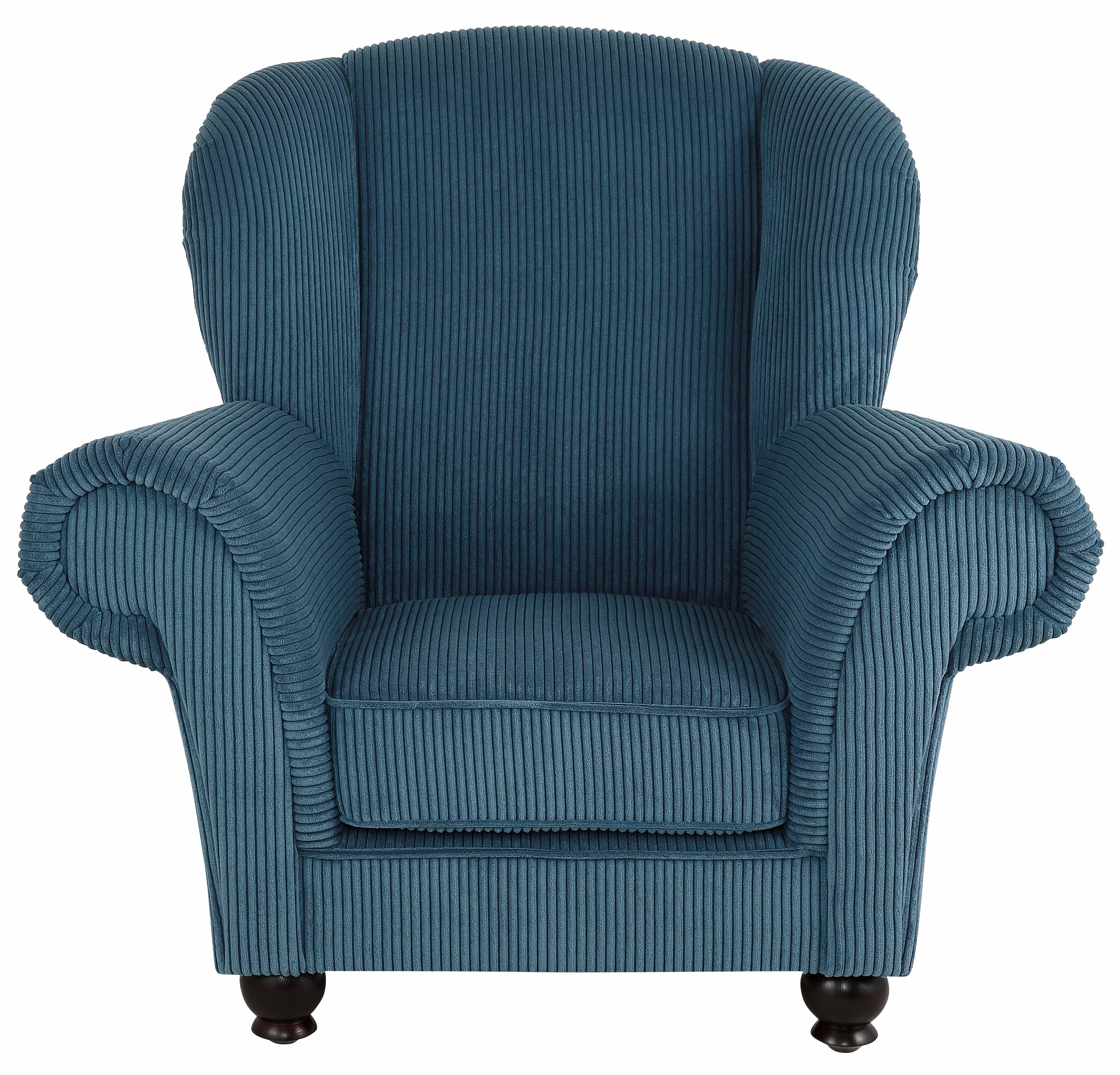 Home affaire Sessel »King Henry, Hochlehnsessel, Ohrensessel« mit legerer Polsterung, Federkern und losen Zierkissen